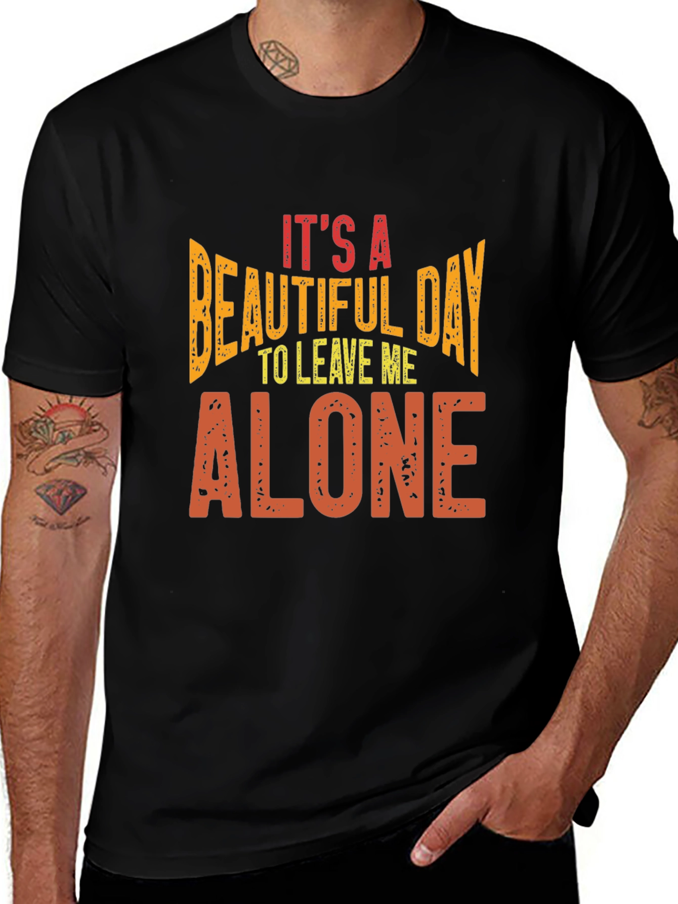 Variant 30 of It's A Beautiful Day to Leave Me Alone Black T-Shirt