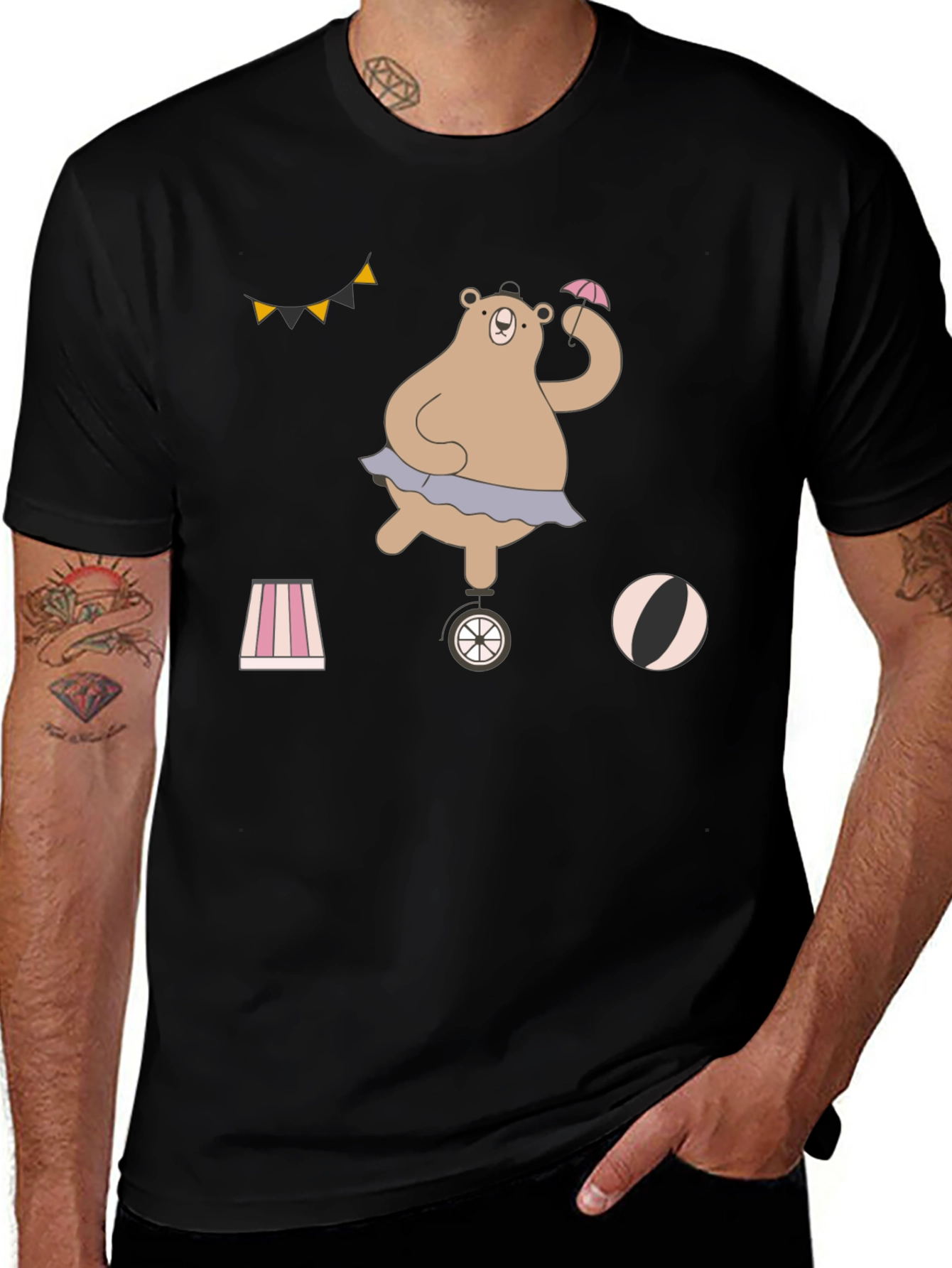 Variant 2 of Circus Bear Graphic Tee - Unisex Cotton T-Shirt