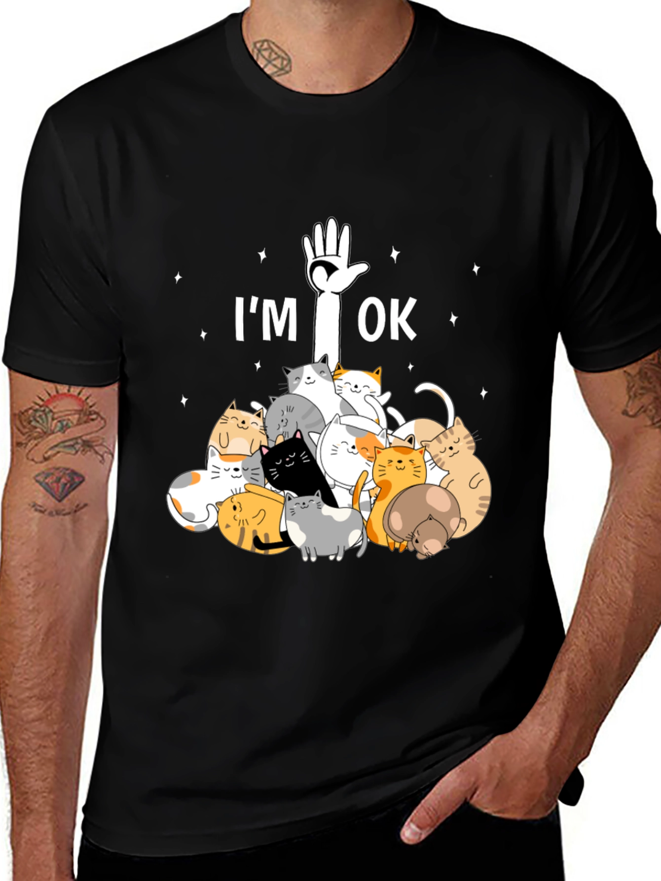 Variant 24 of I'm OK Cats T-Shirt Cute Graphic Tee 