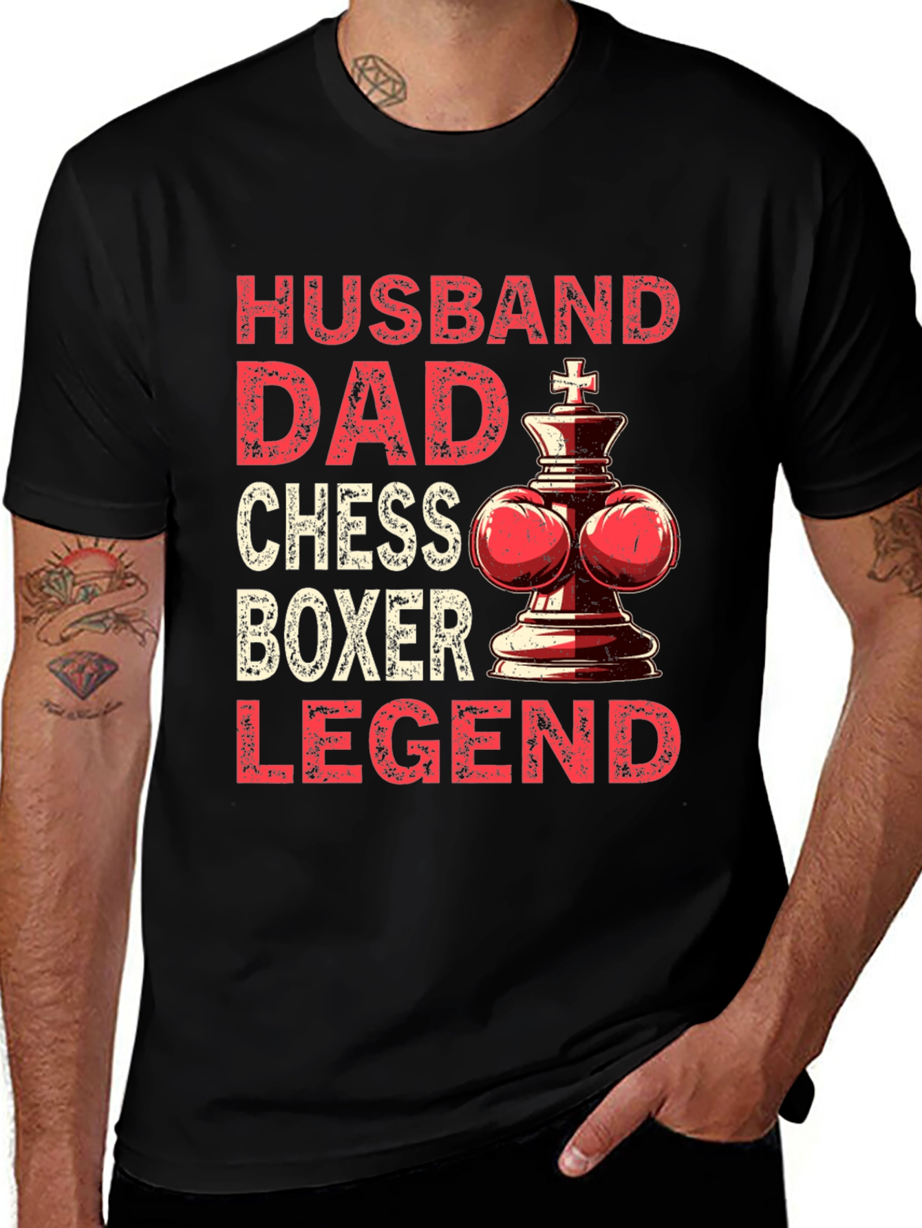 Variant 19 of Husband Dad Chess Boxer Legend T-Shirt