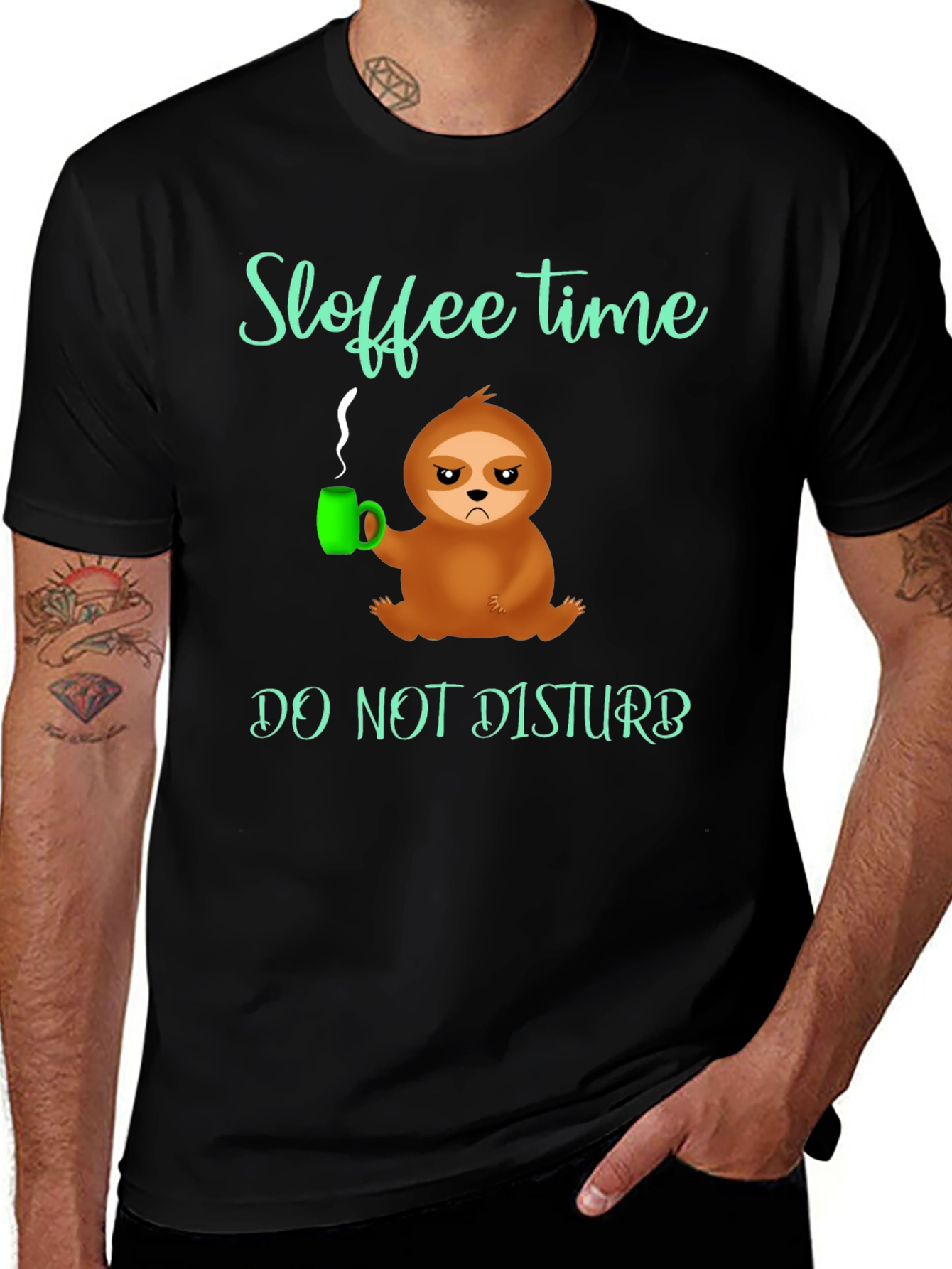 Variant 2 of Sloffee Time Sloth Graphic Tee - Do Not Disturb