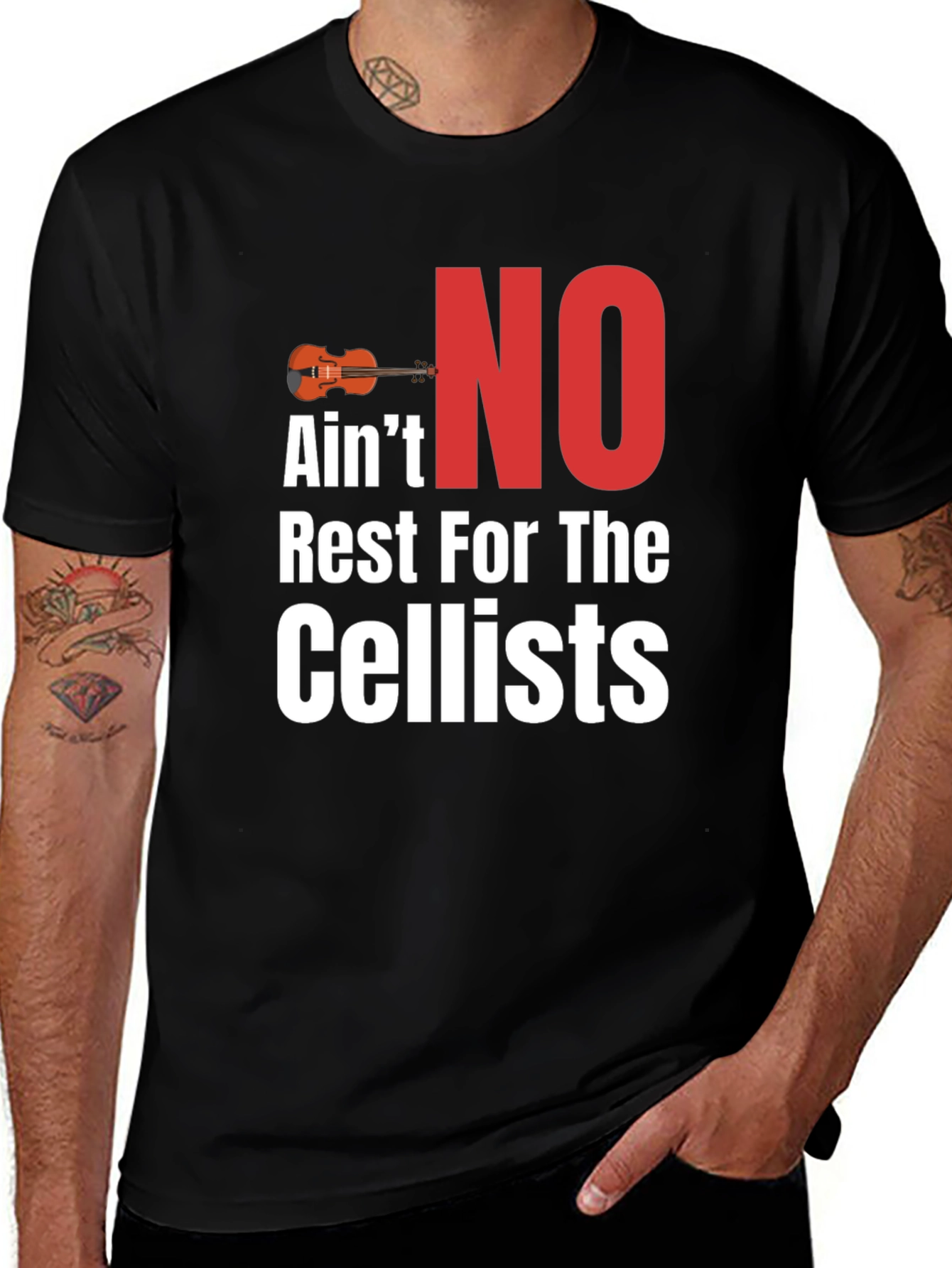 Ain't No Rest Cellists Black T-Shirt