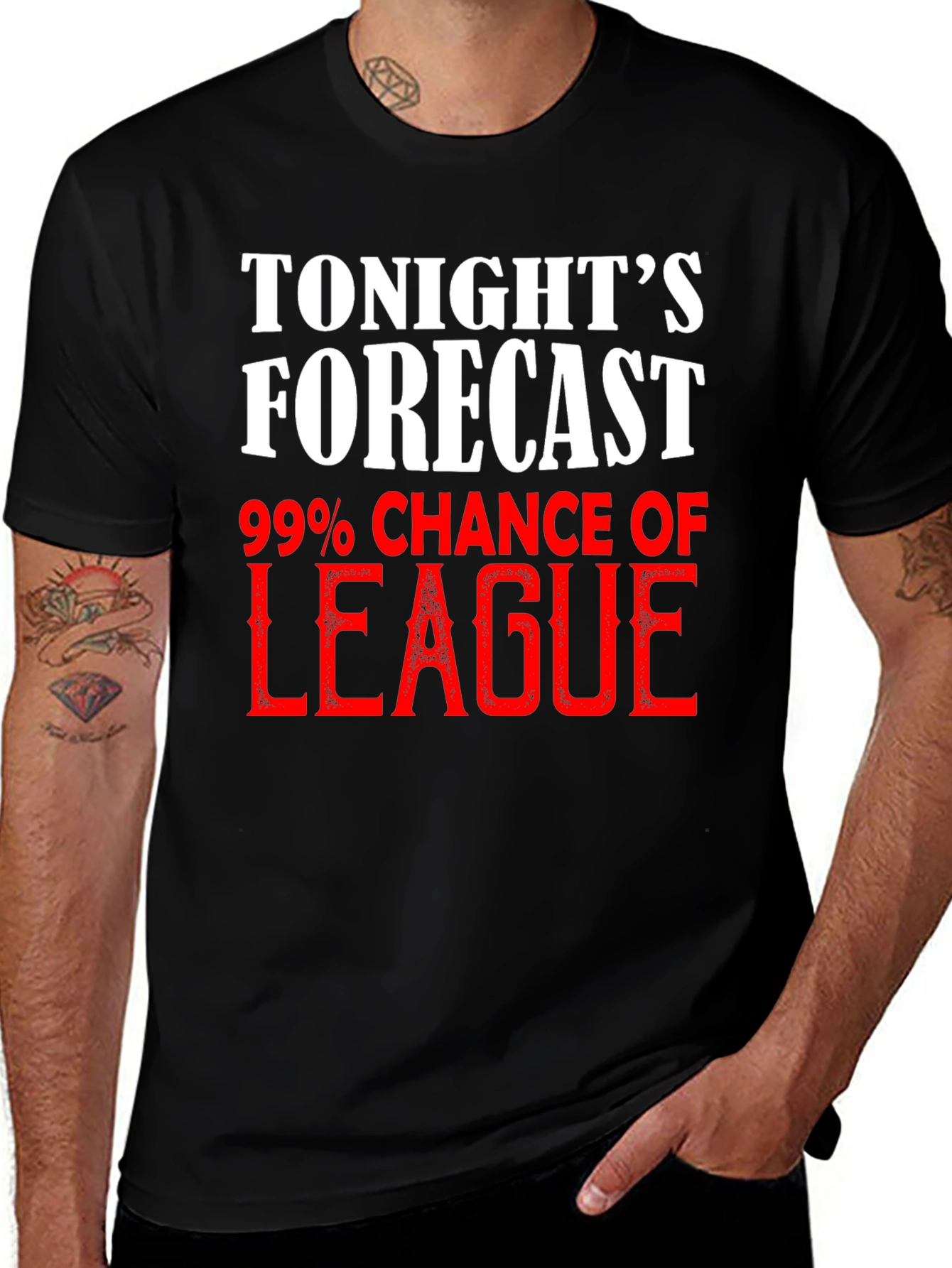Variant 19 of Tonight's Forecast League T-Shirt - Gamer Apparel