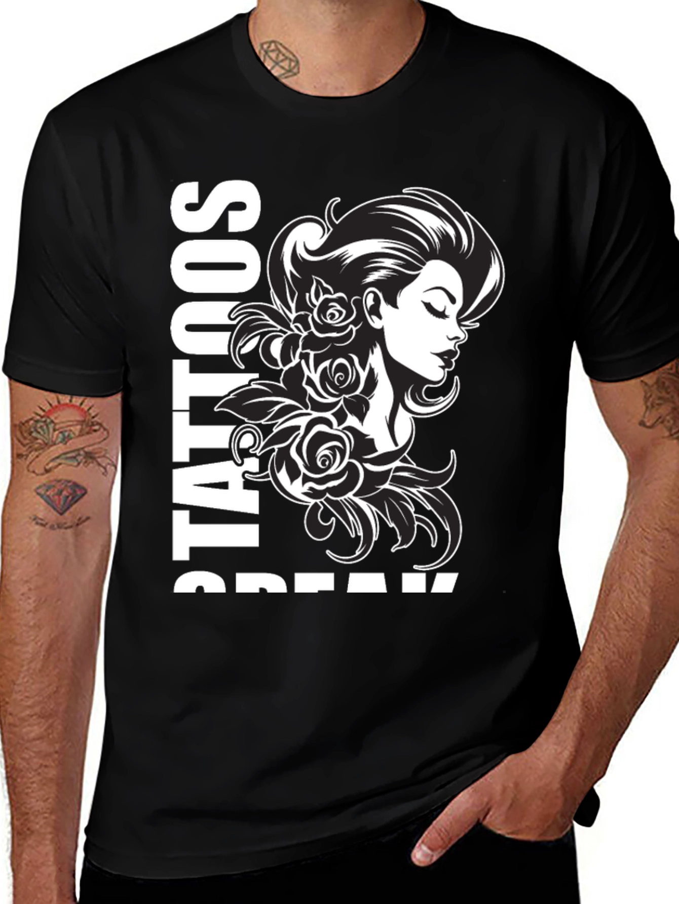 Variant 25 of Tattooed Beauty T-Shirt - Black