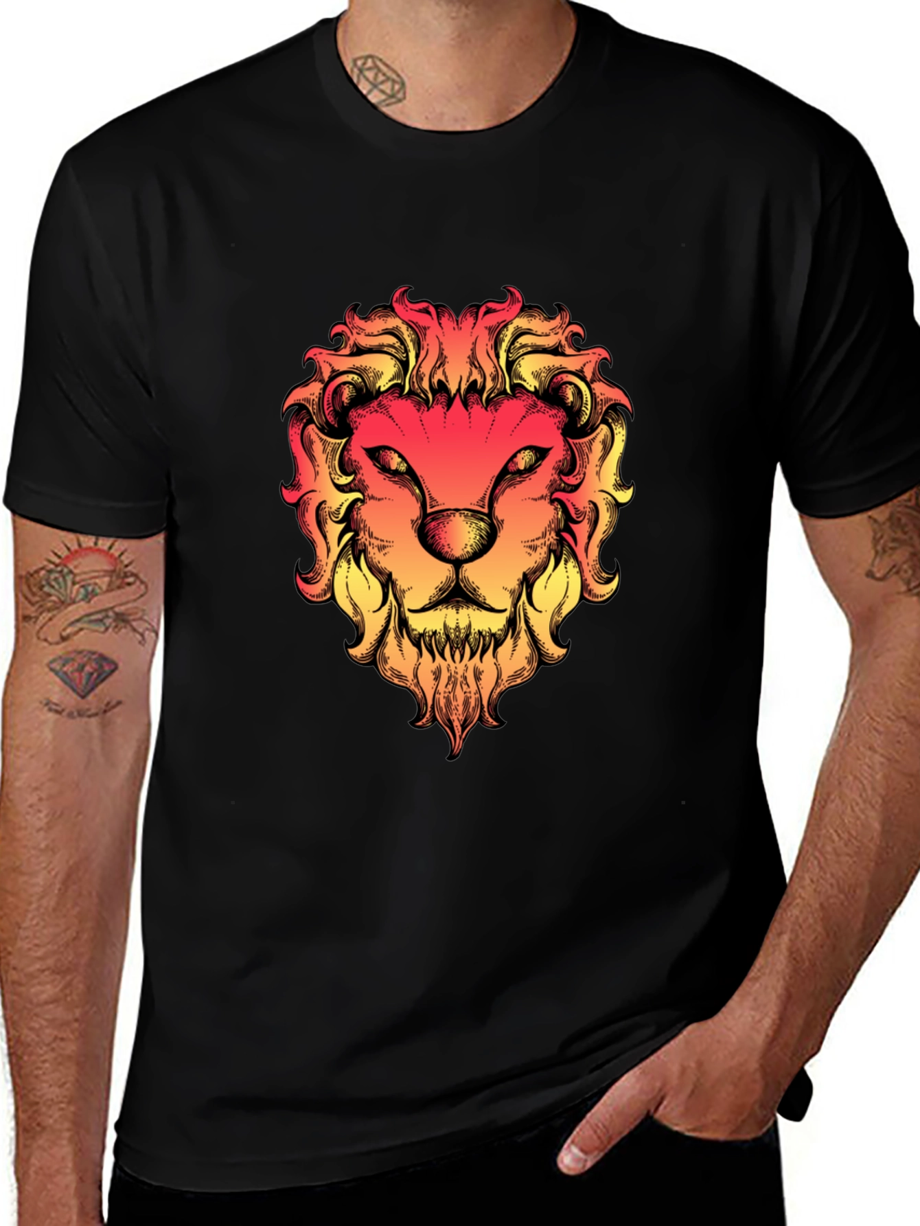 Variant 20 of Fiery Lion Graphic Tee - Bold Statement Shirt