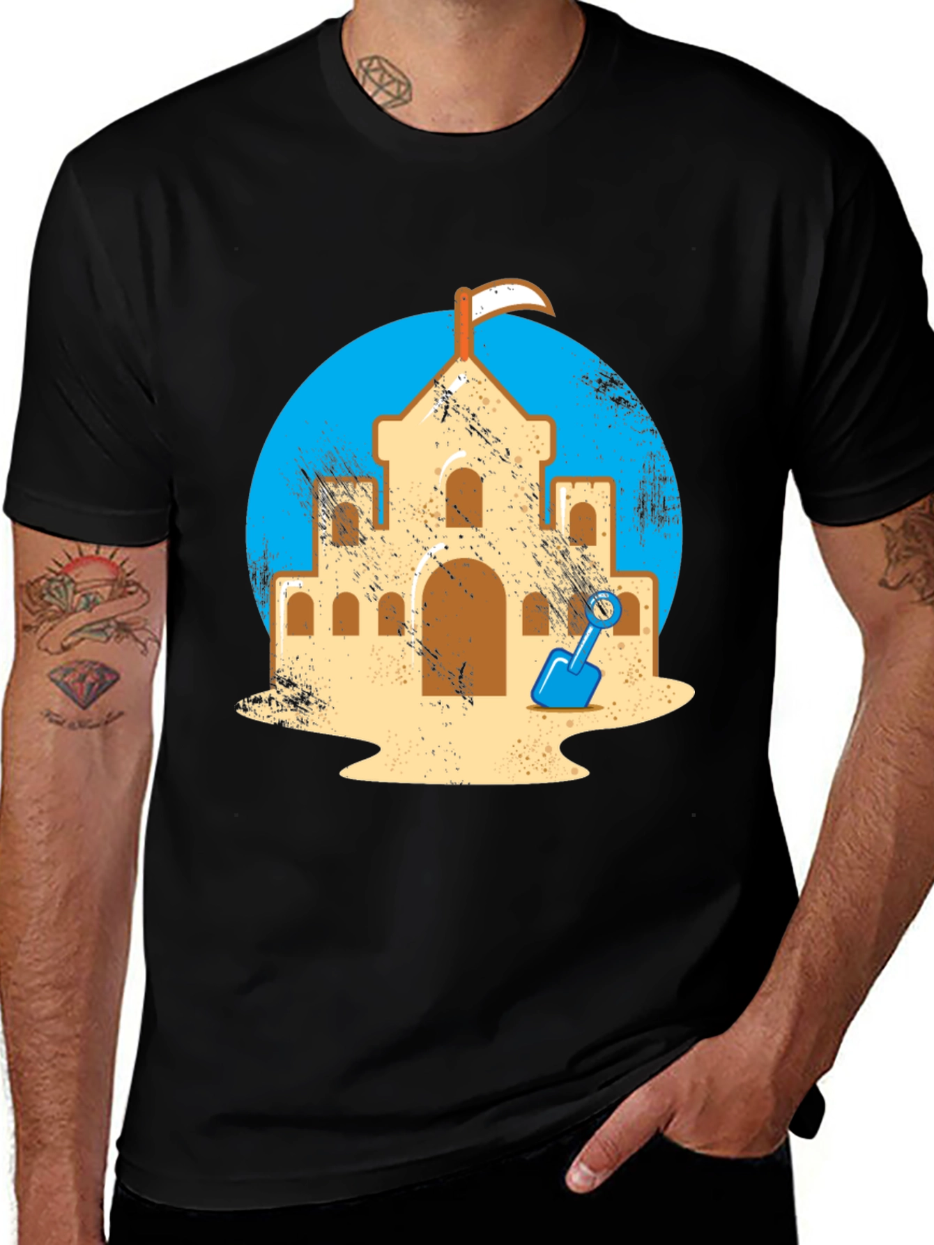 Variant 15 of Sandcastle Graphic Tee - Beach Day Shirt