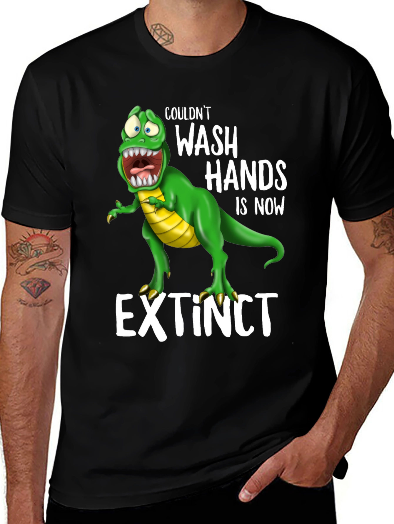 Variant 12 of Extinct Dinosaur Wash Hands T-Shirt