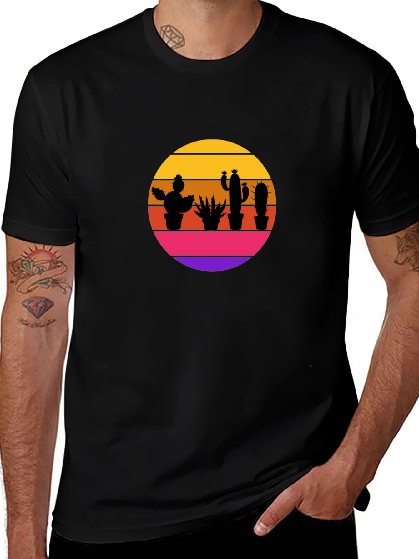 Variant 27 of Cactus Sunset Graphic T-Shirt