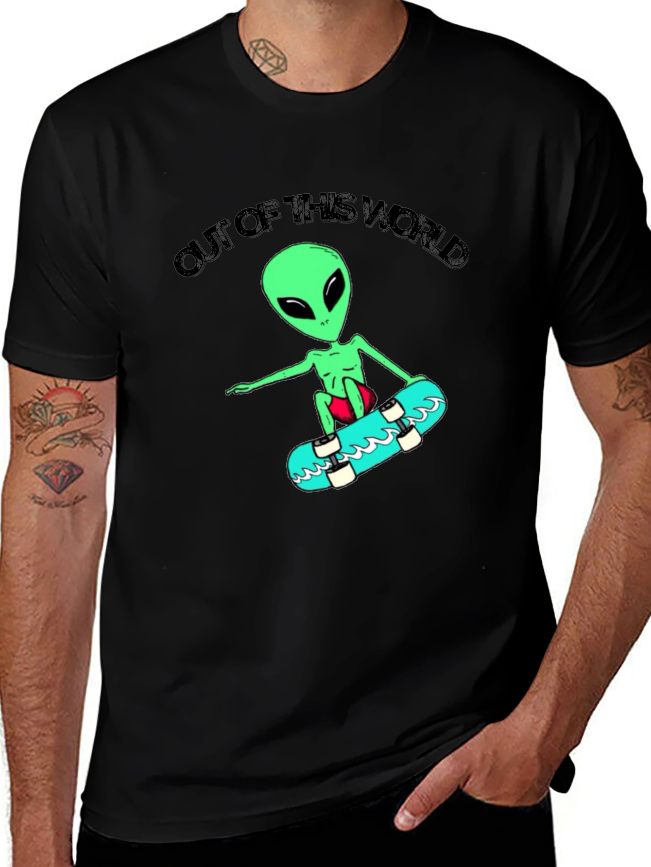 Variant 19 of Alien Skateboarder T-Shirt: Out of This World Design