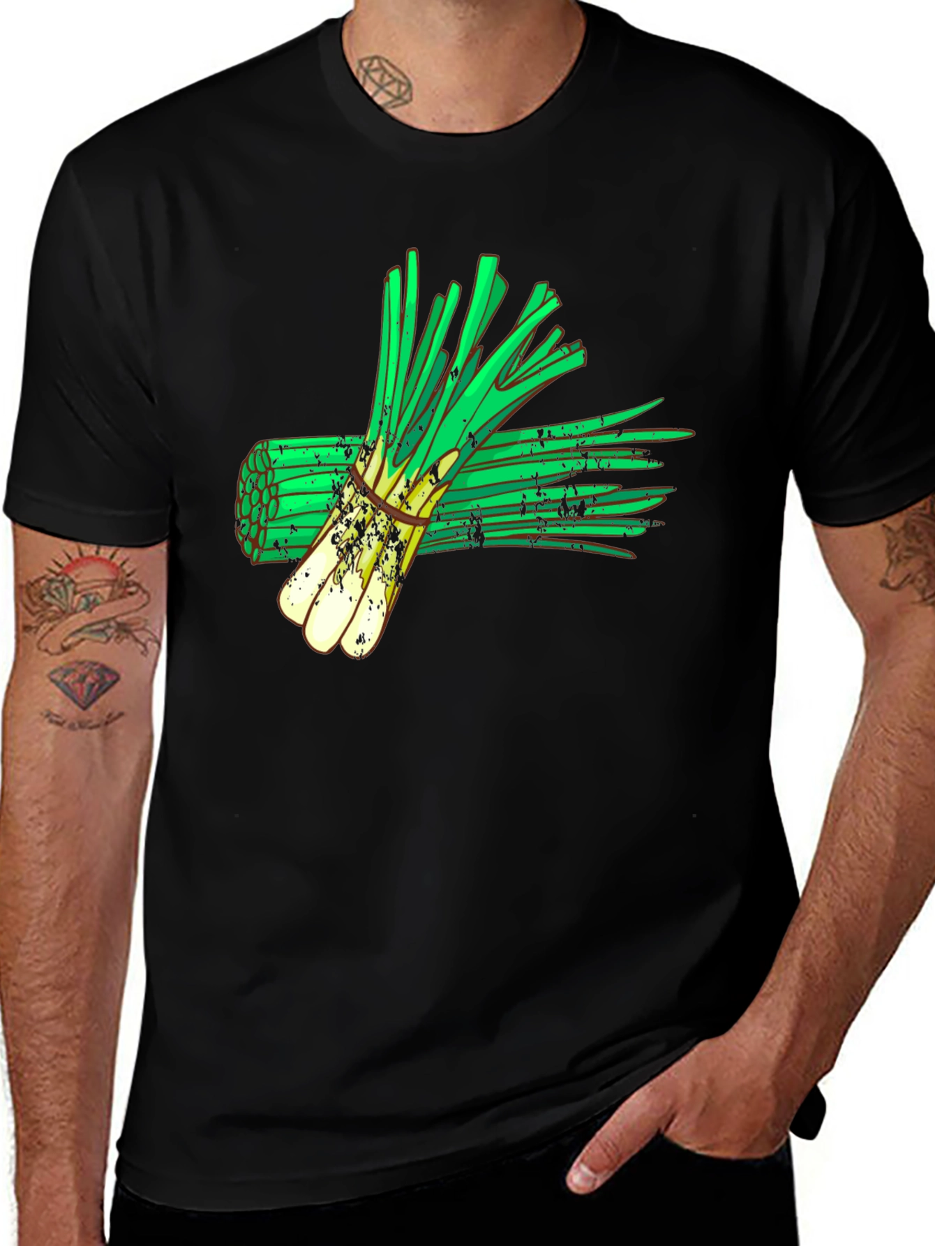 Variant 12 of Green Onion T-Shirt - Fresh & Fun Design