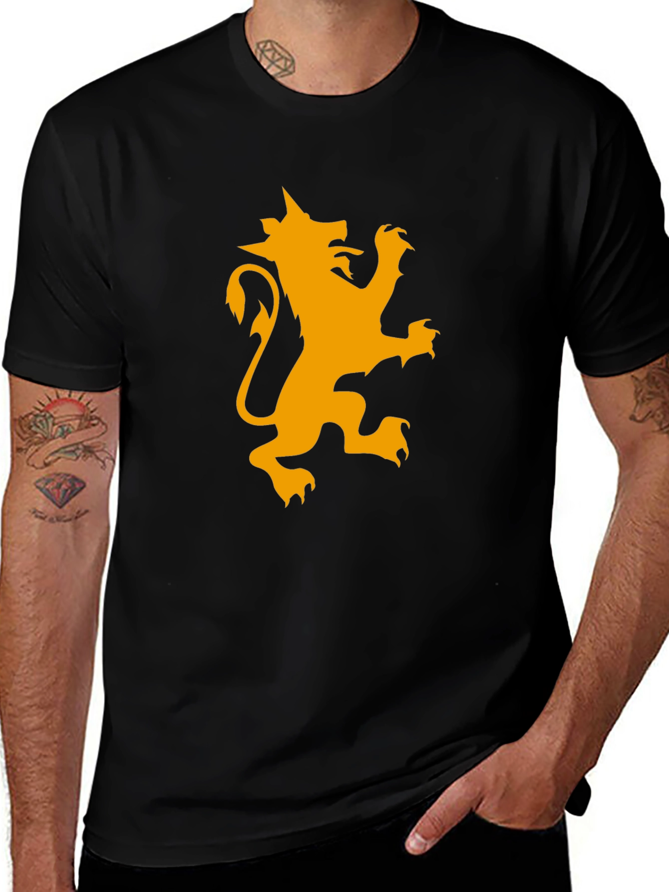 Variant 19 of Black T-Shirt with Lion Rampant Graphic