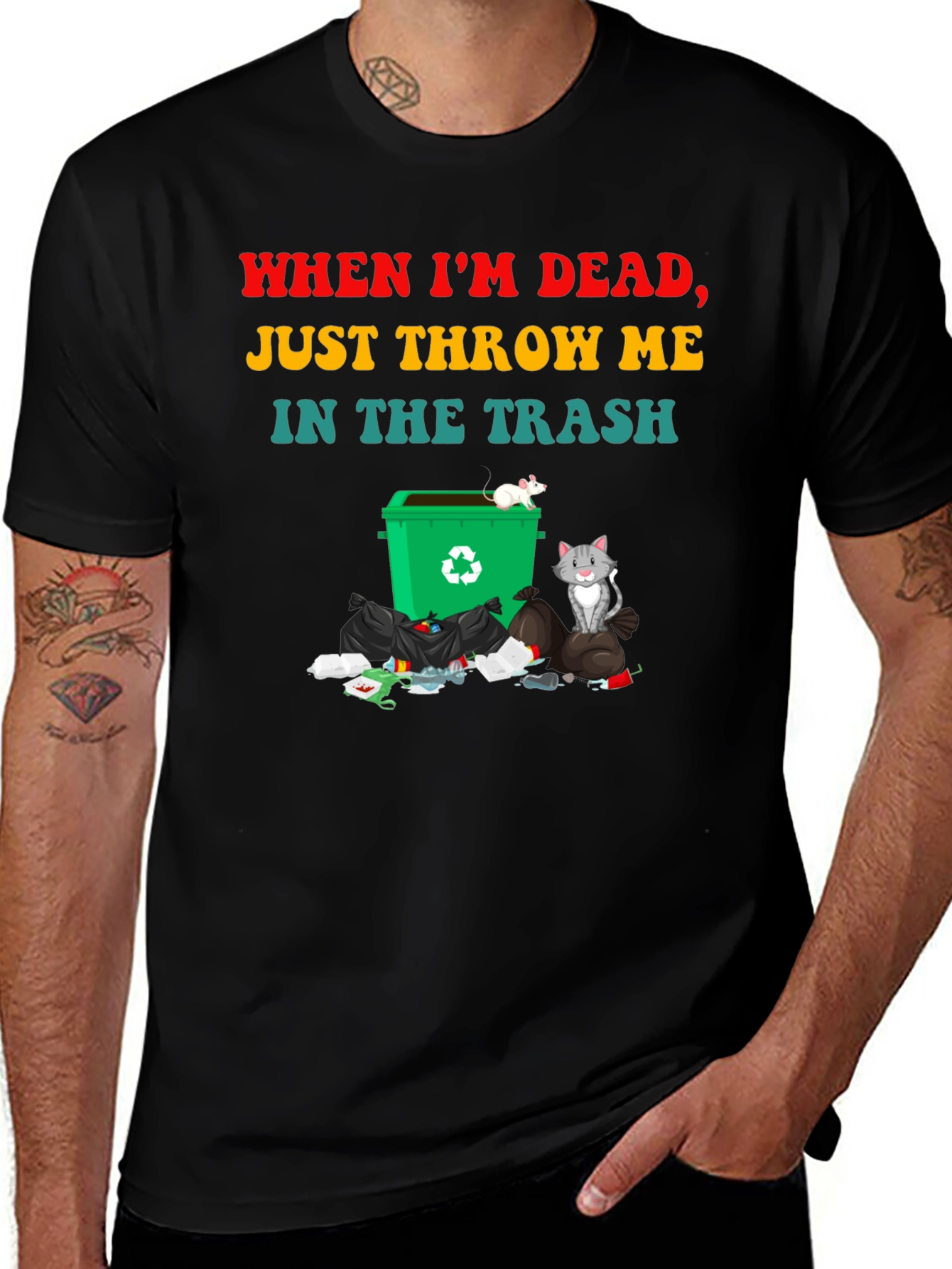 Variant 21 of Humorous "Throw Me in the Trash" Graphic Tee