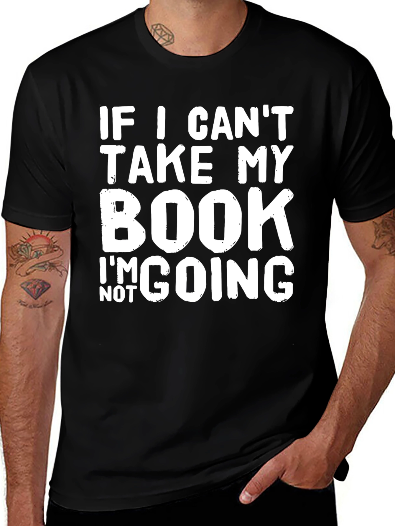 Variant 7 of Book Lover's T-Shirt: If I Can't Take My Book...