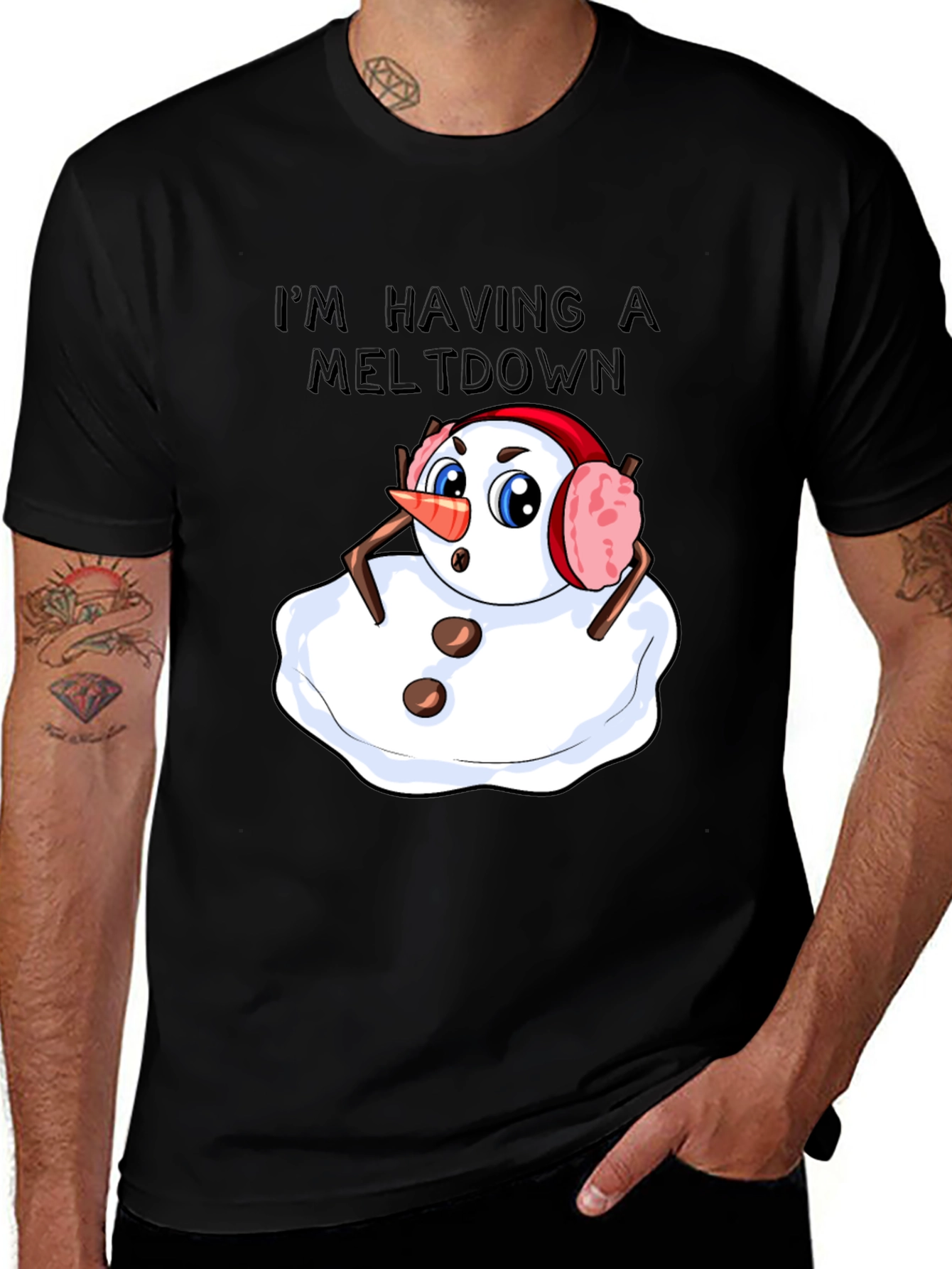 Variant 3 of Meltdown Snowman T-Shirt - Funny Holiday Tee