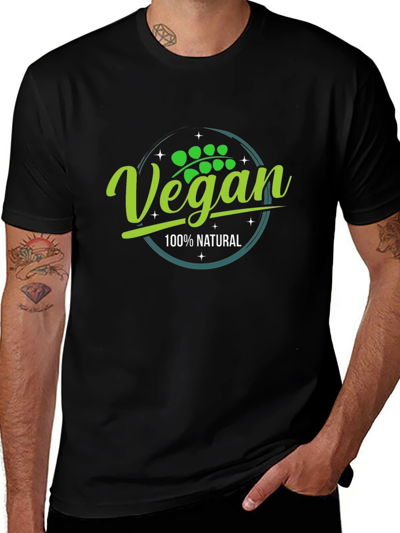 Variant 30 of Vegan 100% Natural Black T-Shirt