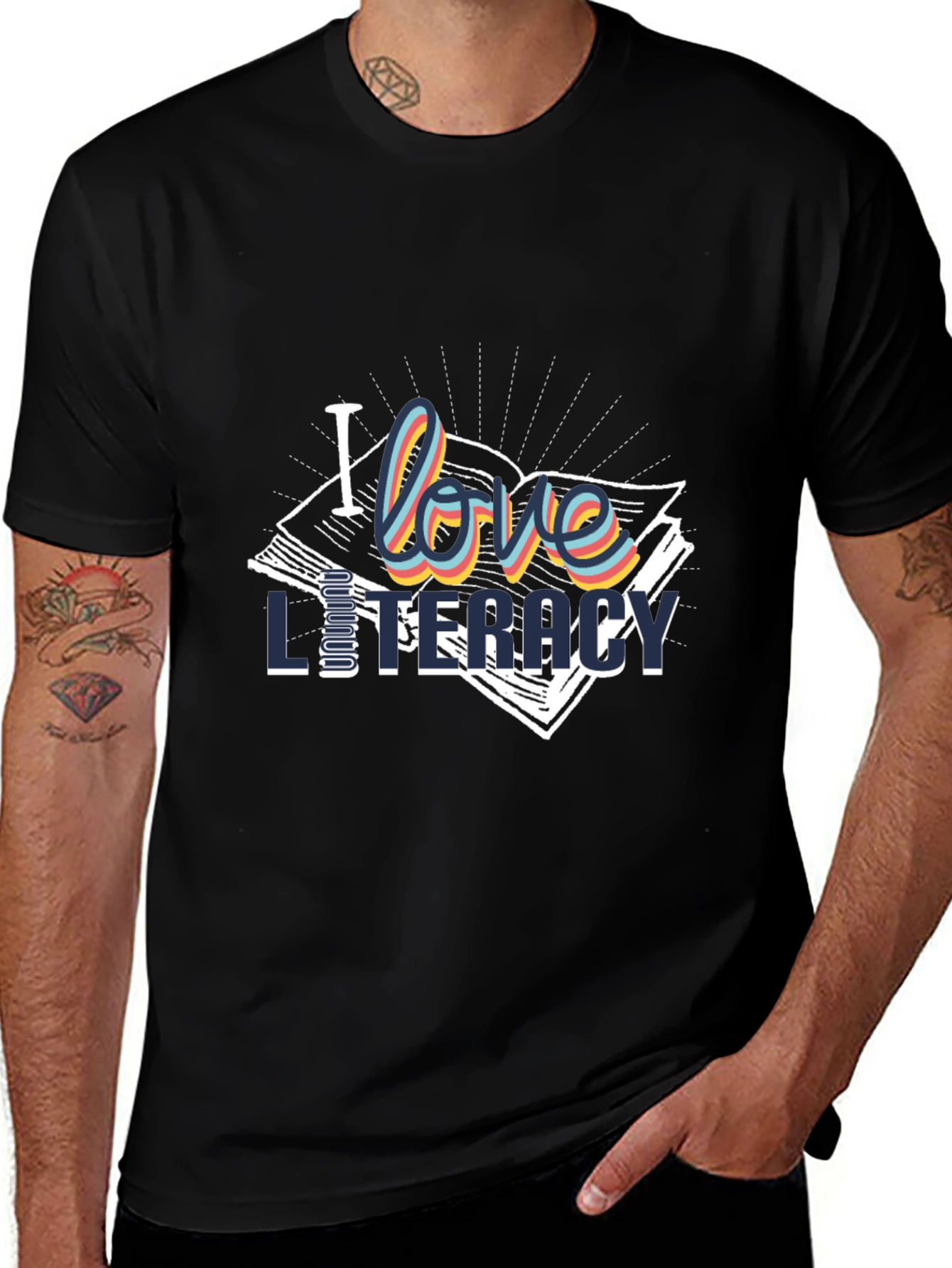 Variant 8 of I Love Literacy T-Shirt | Stylish Book Lover Tee