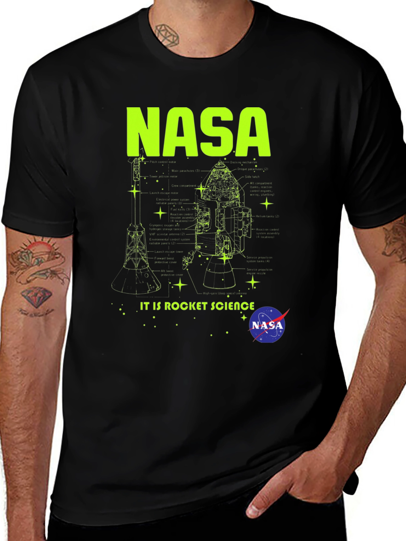 NASA Rocket Science Black T-Shirt