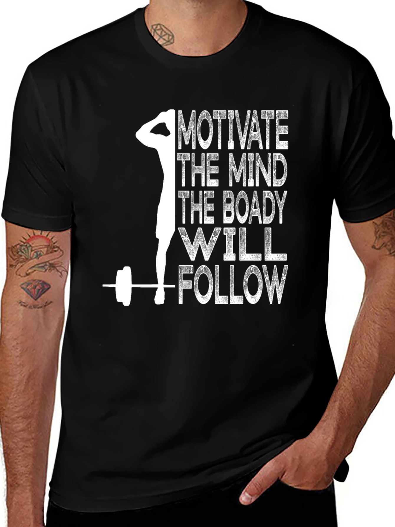 Variant 11 of Motivate the Mind T-Shirt - Gym Workout Apparel