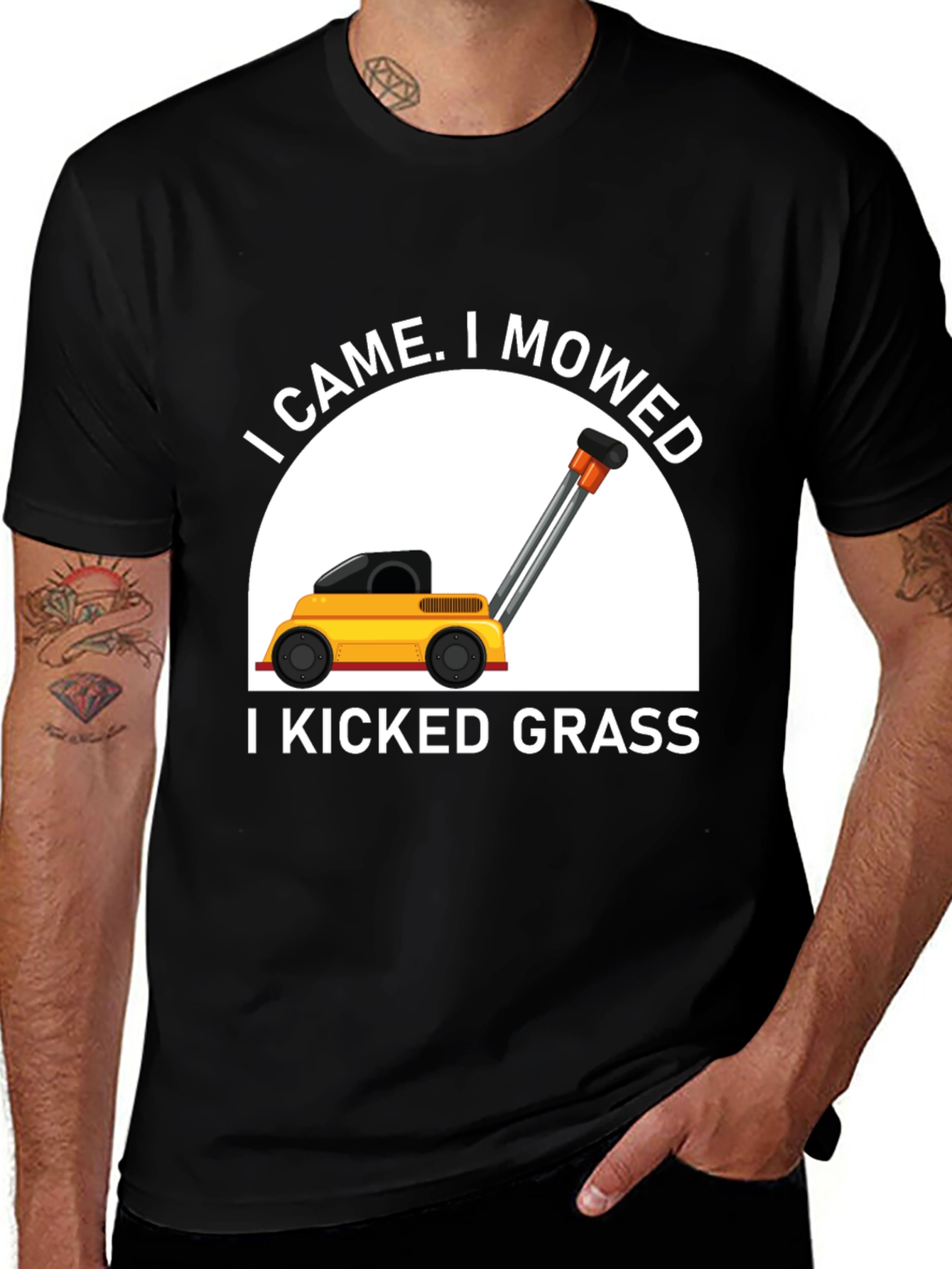 Variant 16 of I Came I Mowed Black T-Shirt