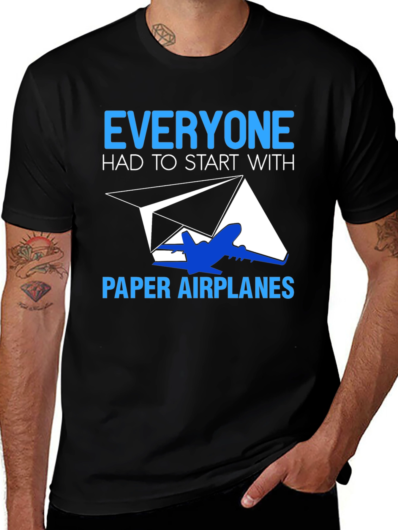 Variant 26 of Paper Airplane T-Shirt - Everyone Starts Somewhere!