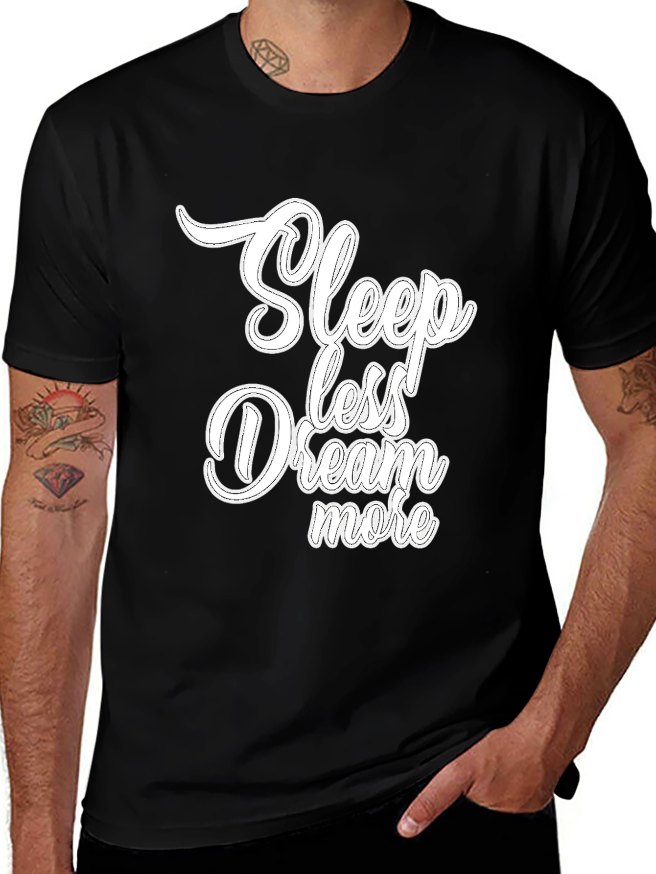 Variant 27 of Sleep Less Dream More Black Graphic T-Shirt