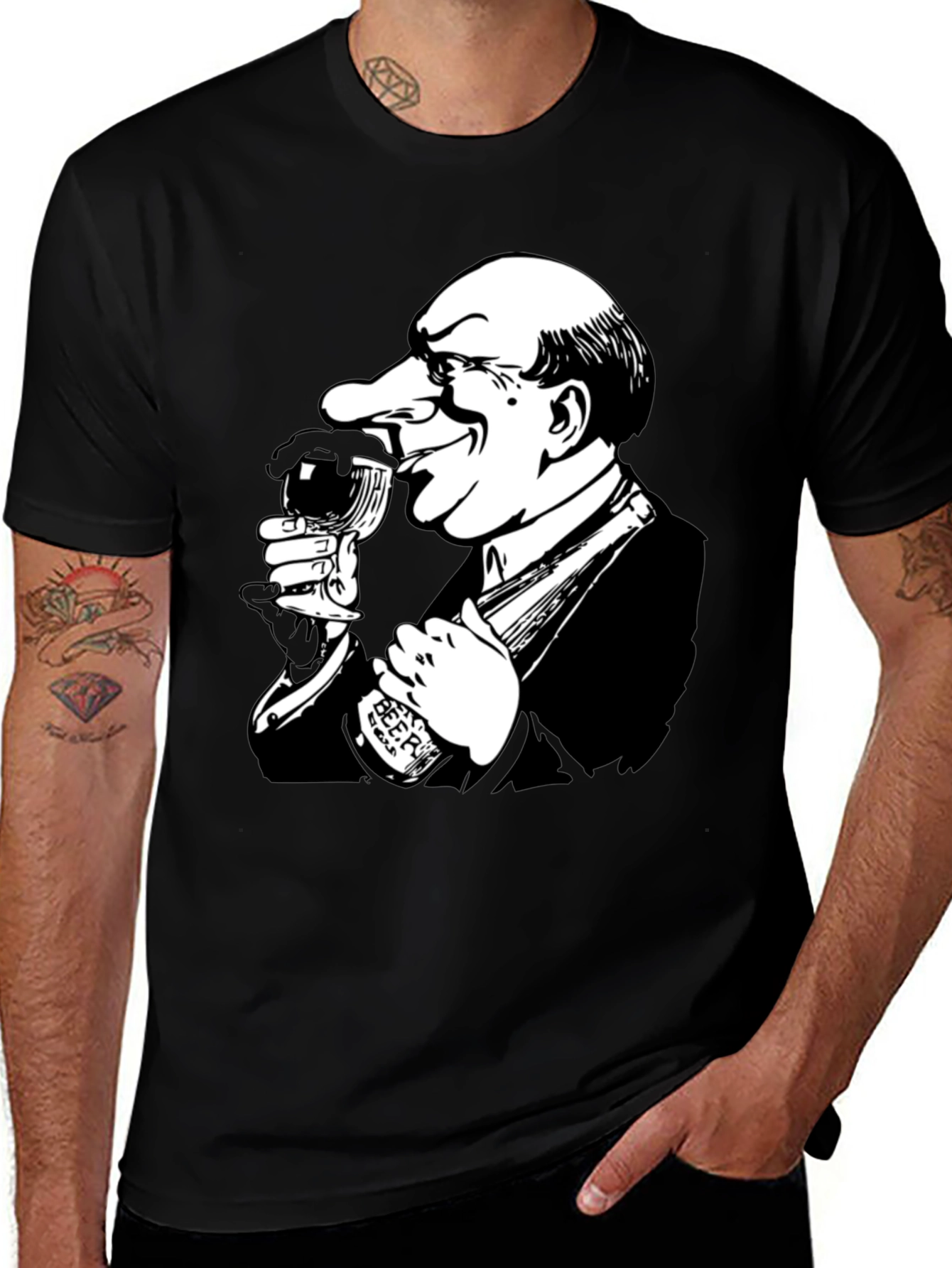 Variant 2 of Drinking Cartoon Graphic T-Shirt