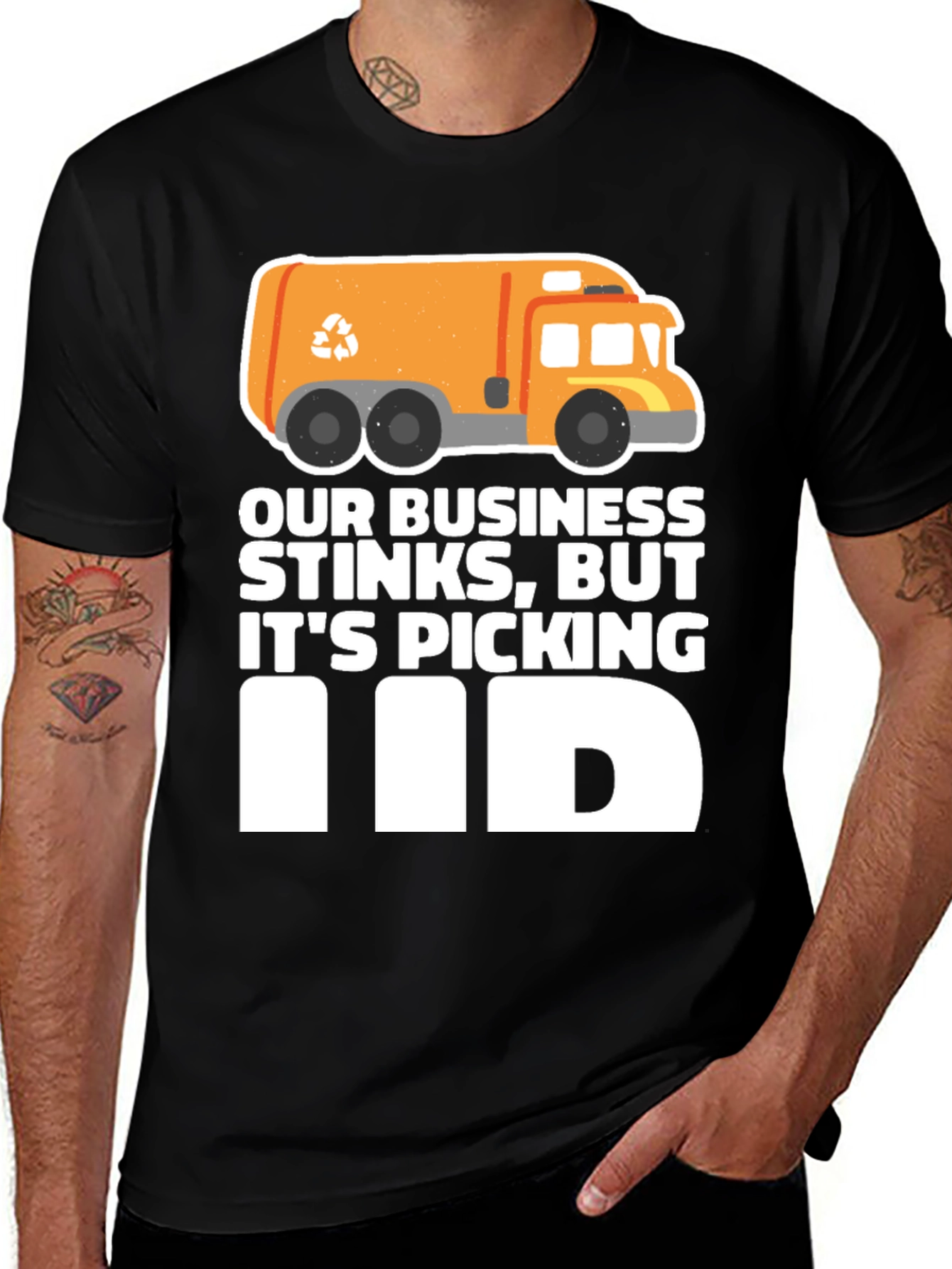 Variant 19 of Funny Garbage Truck T-Shirt: Our Business Stinks