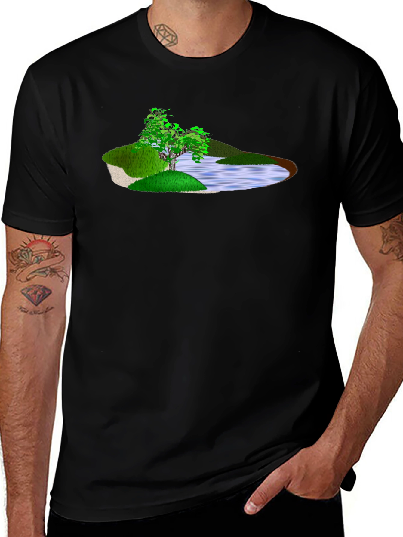 Variant 23 of Nature Scene Black T-Shirt