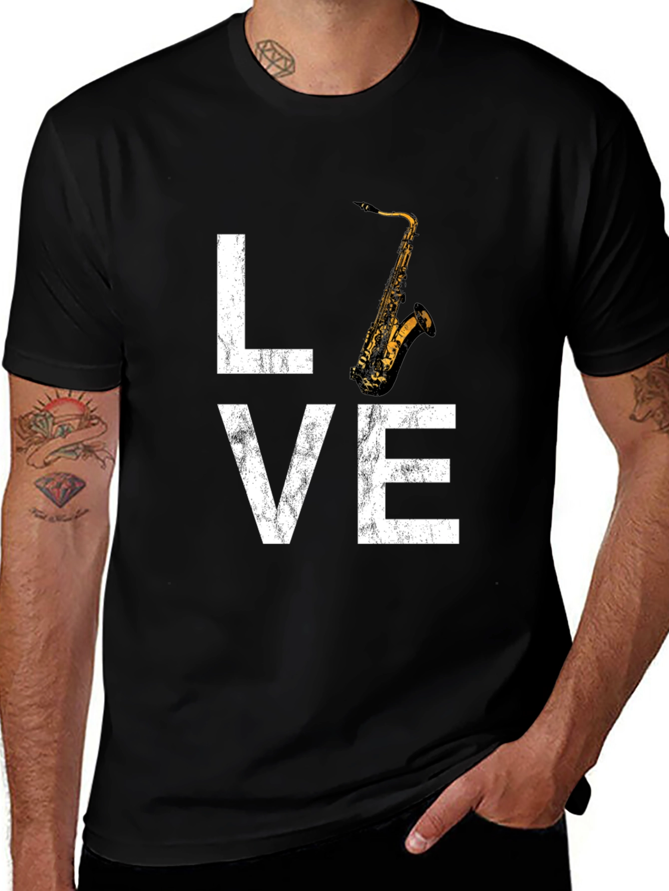 Variant 26 of Love Saxophone Graphic T-Shirt