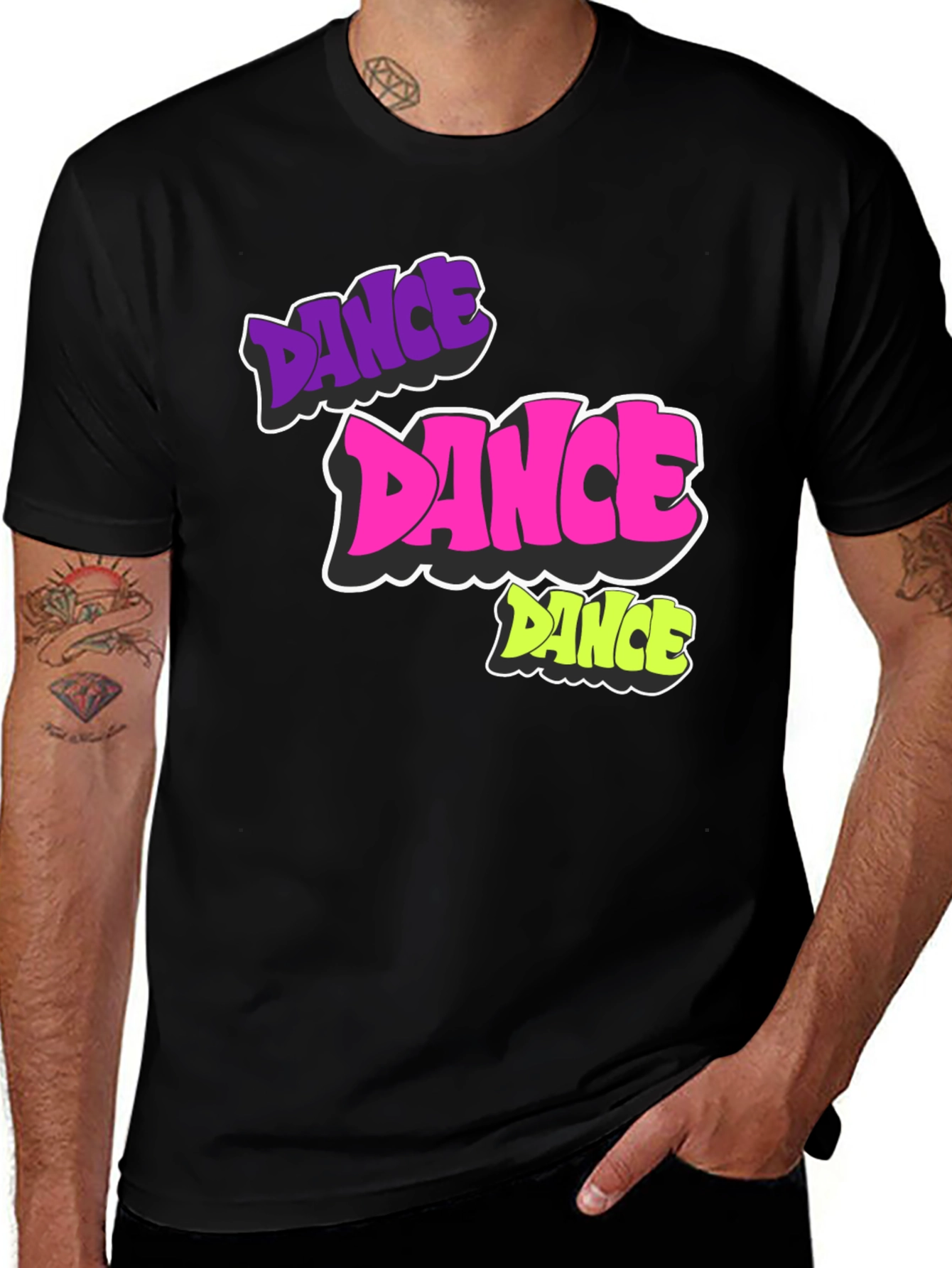 Variant 20 of Dance Graphic Black T-Shirt - Funky & Bold