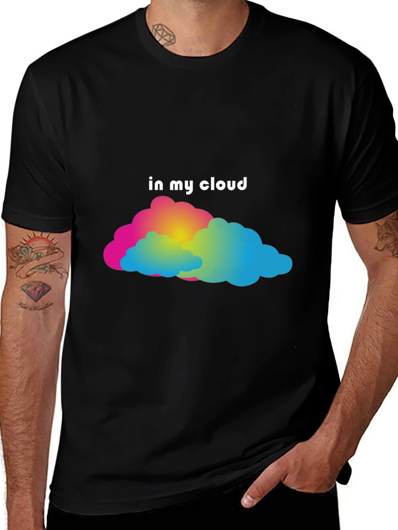 Variant 28 of In My Cloud Graphic Tee - Black Cotton Comfort