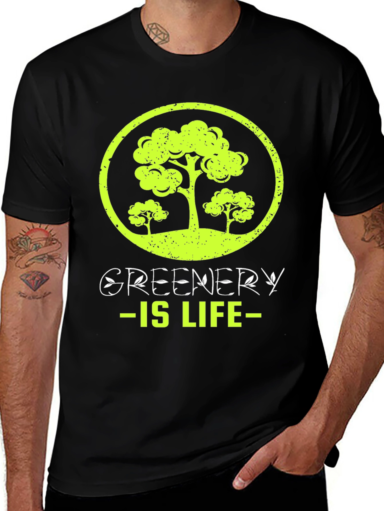 Greenery is Life T-Shirt - Eco-Friendly Design