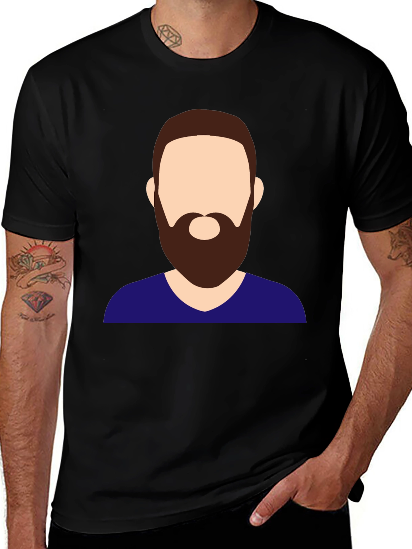 Variant 29 of Bearded Man Graphic Tee - Stylish Casual Wear