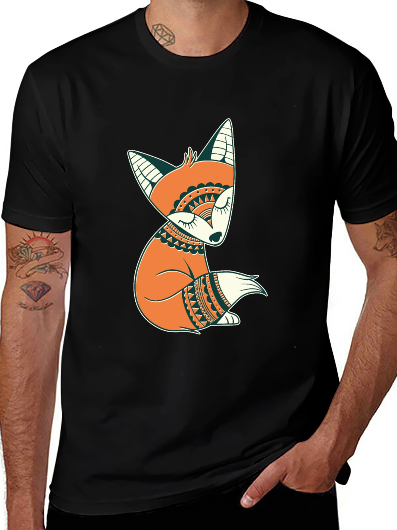 Variant 29 of Fox Graphic Print Black T-Shirt
