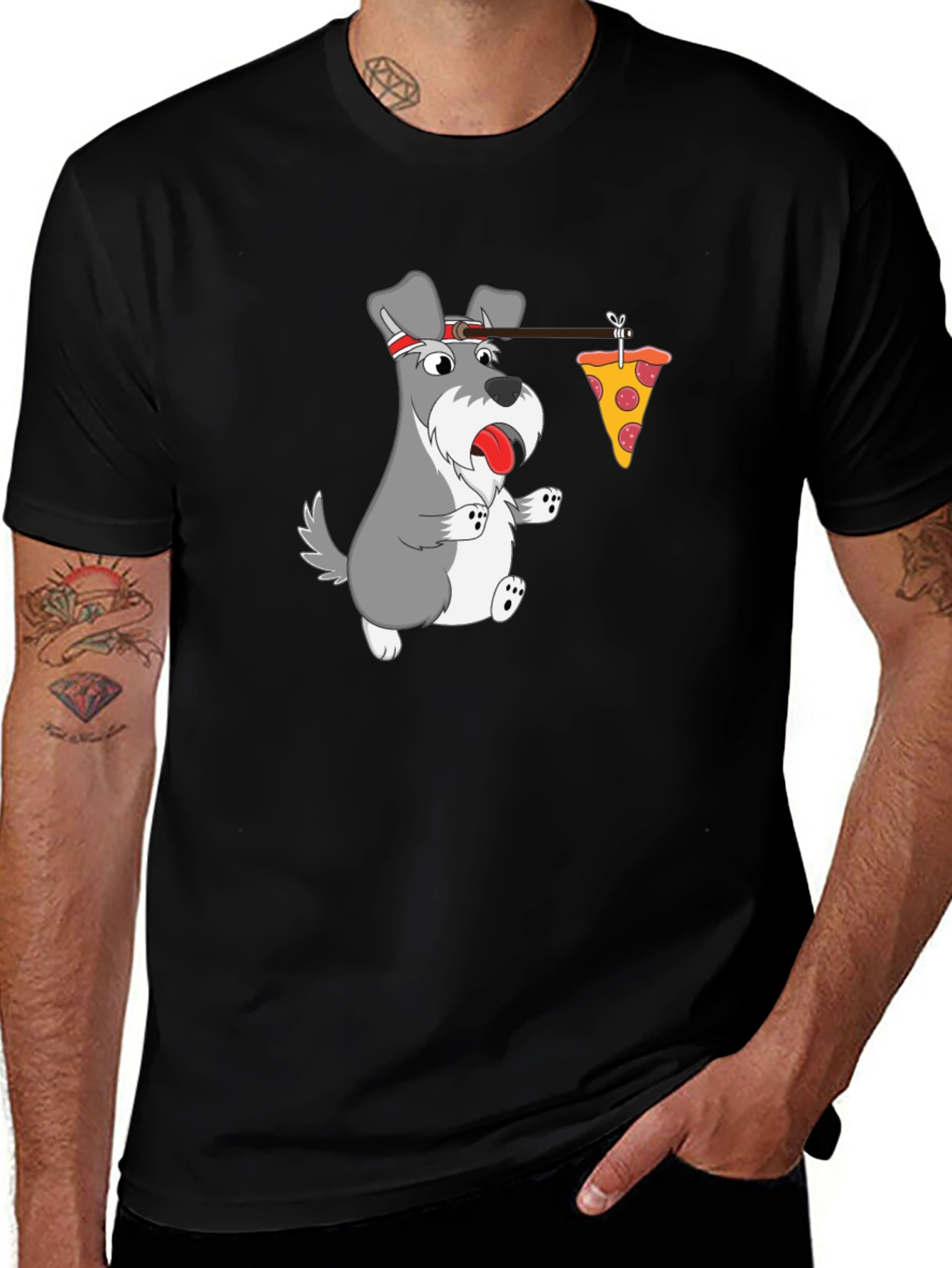 Variant 23 of Funny Dog Pizza T-Shirt - Cartoon Graphic Tee