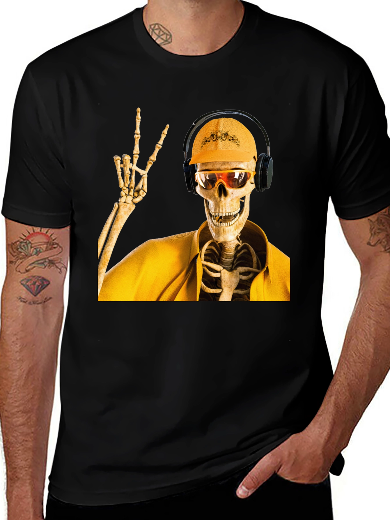Variant 4 of Construction Skeleton Graphic T-Shirt