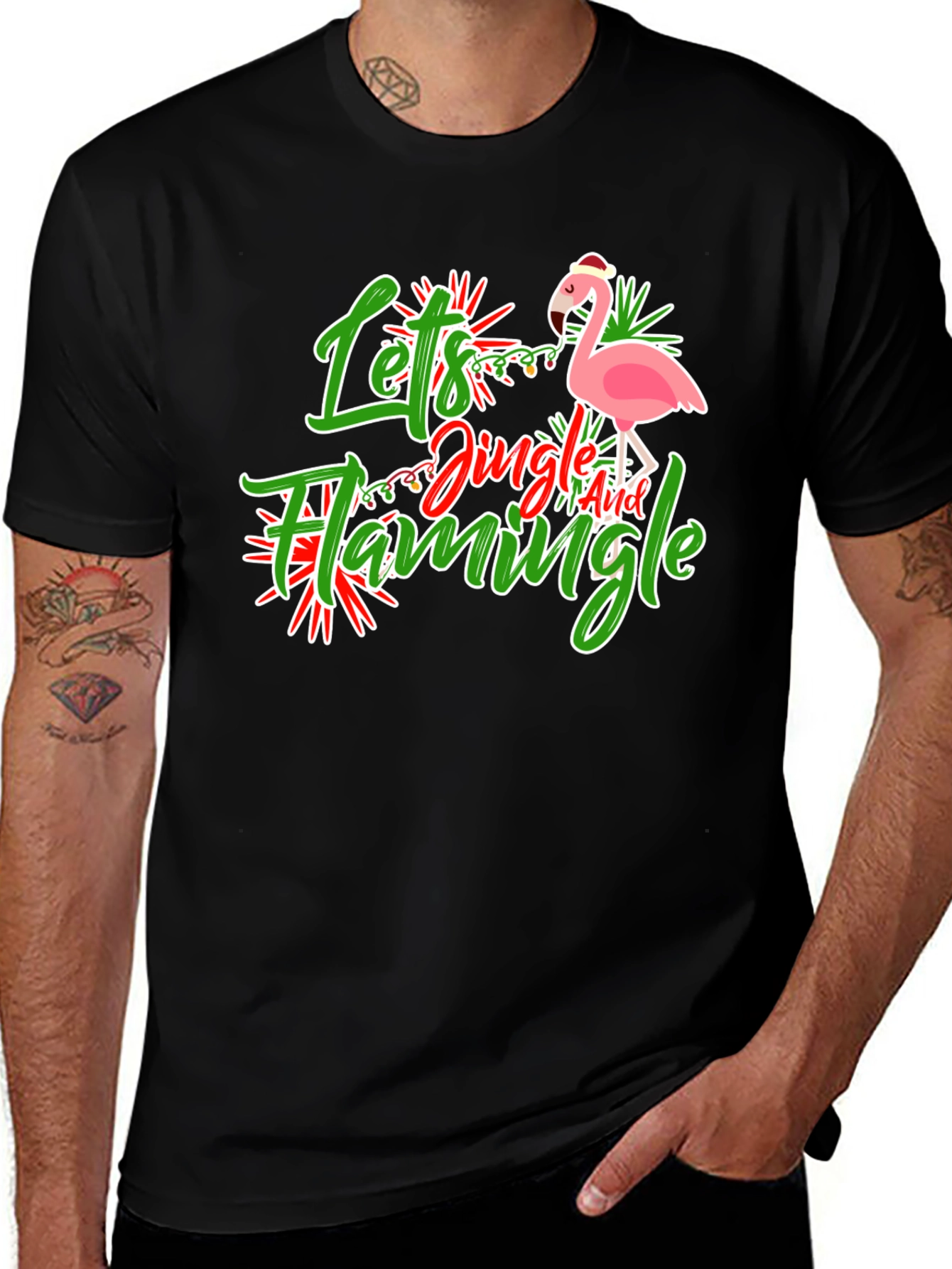 Variant 17 of Let's Jingle and Flamingle Christmas T-Shirt