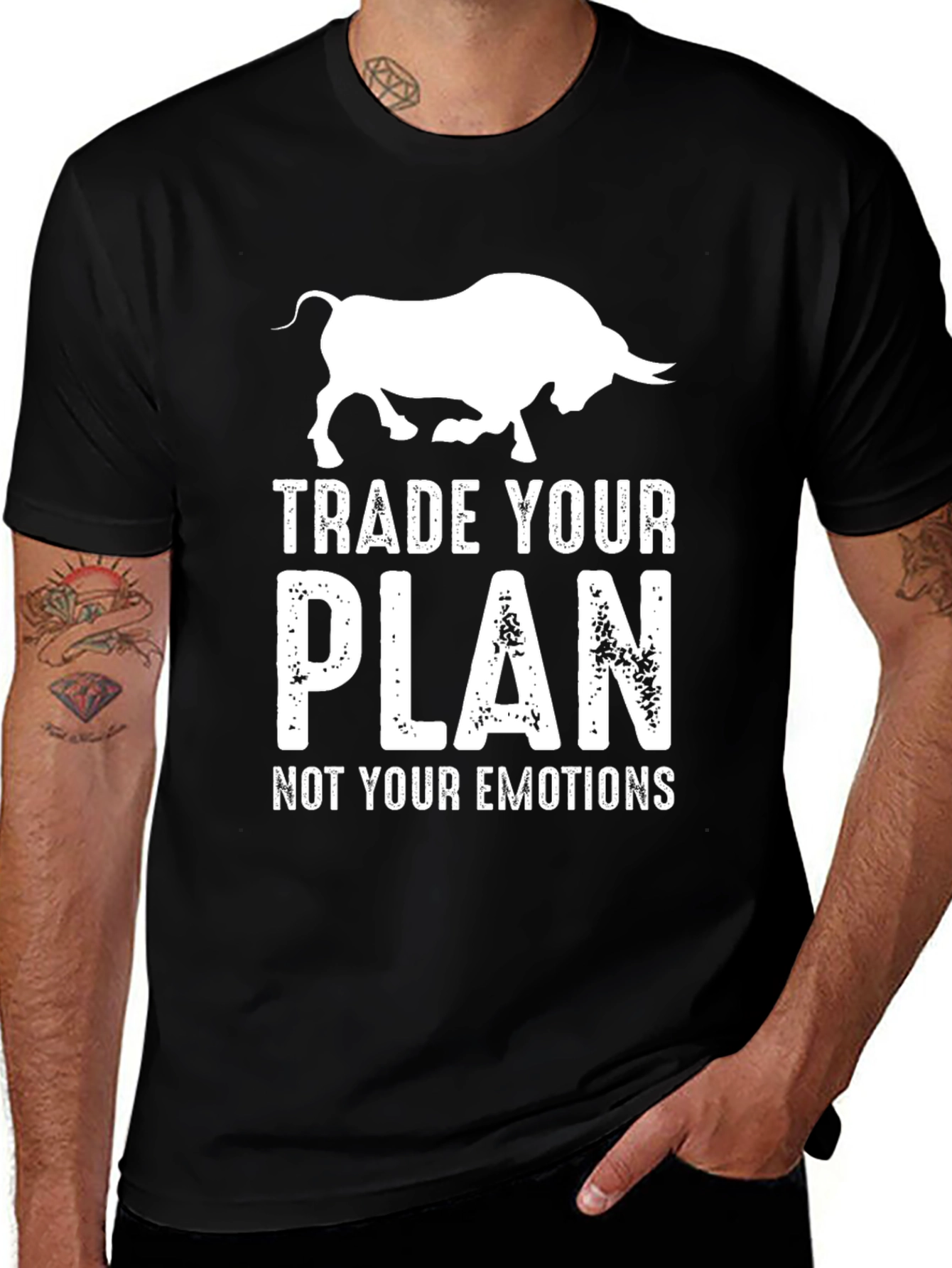 Variant 21 of Trade Your Plan Bull Graphic Tee