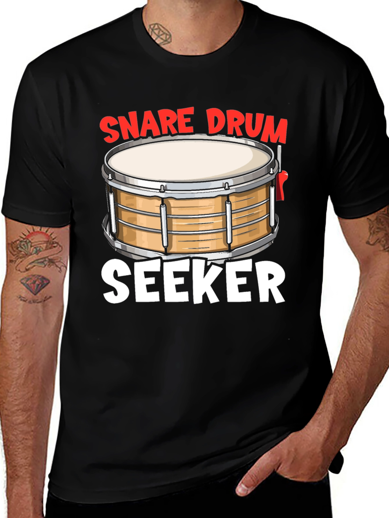 Variant 3 of Snare Drum Seeker Graphic Tee - Music Lover's Shirt