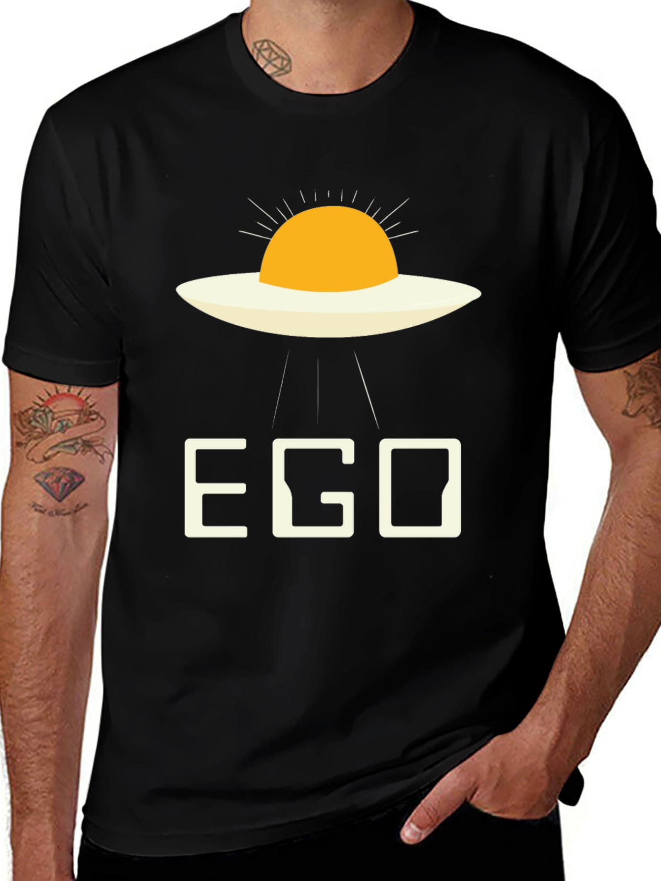 EGO Alien Fried Egg Black T-Shirt