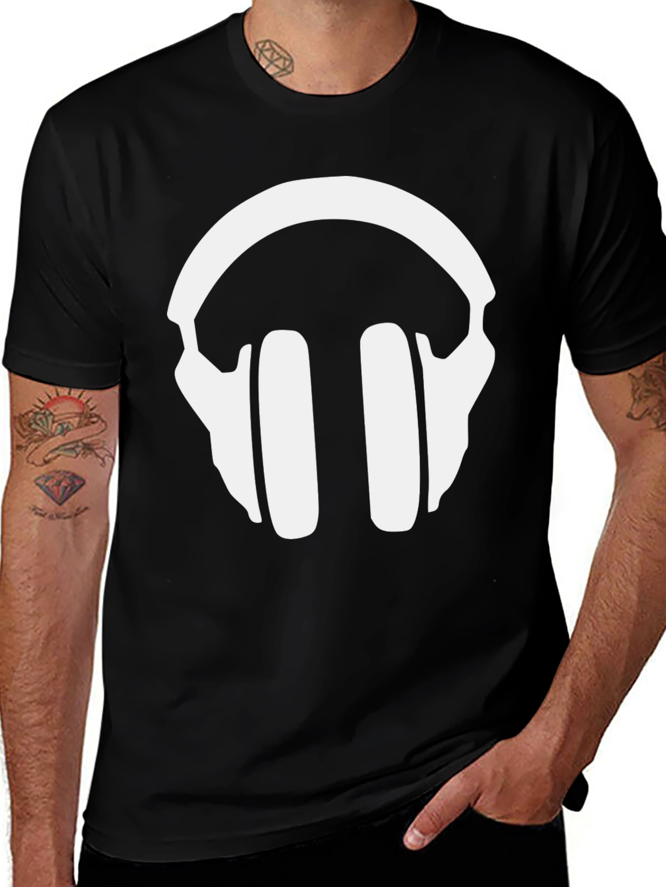 Variant 27 of Headphone Graphic Tee - Music Lover's Shirt