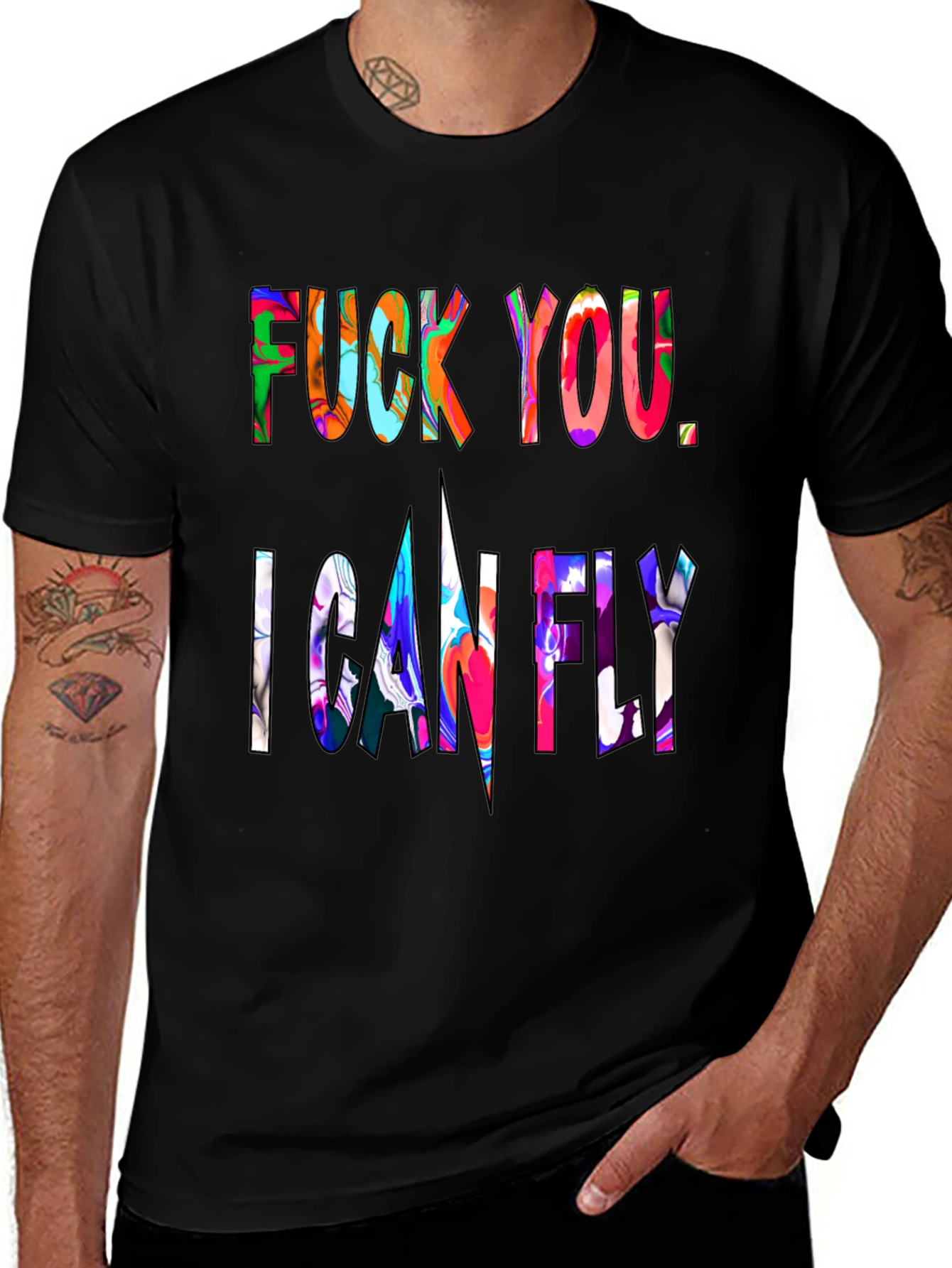 Variant 29 of Bold Statement Graphic Tee - "F*ck You, I Can Fly"