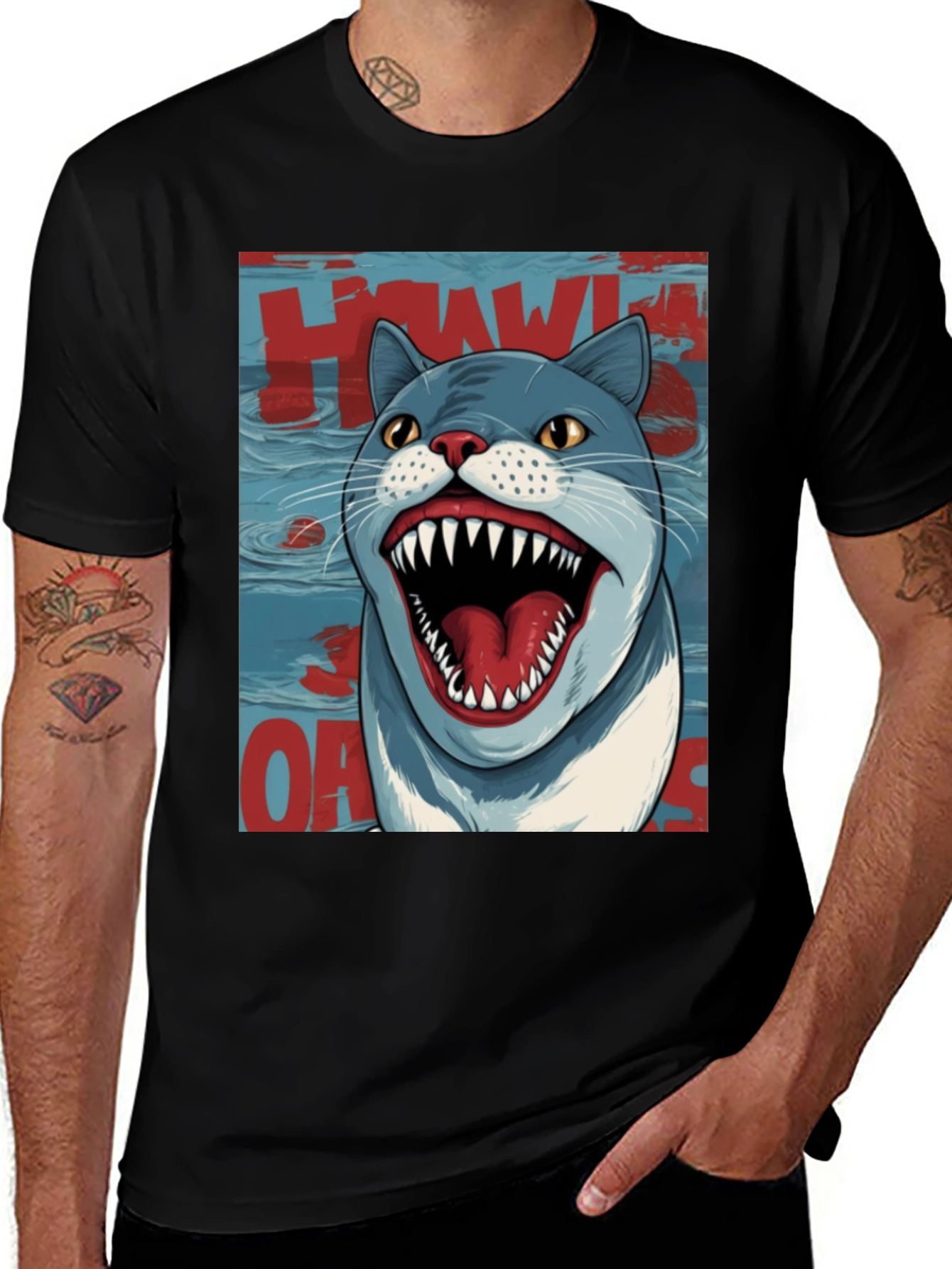 Variant 2 of Cat Shark T-Shirt - Howlarious Design