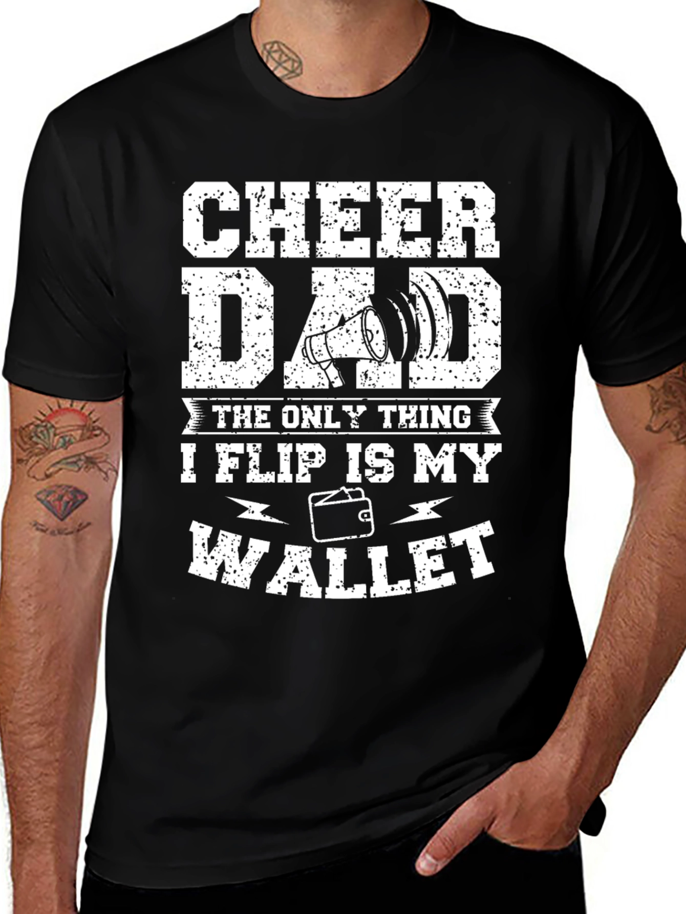 Cheer Dad T-Shirt - The Only Thing I Flip Is My Wallet