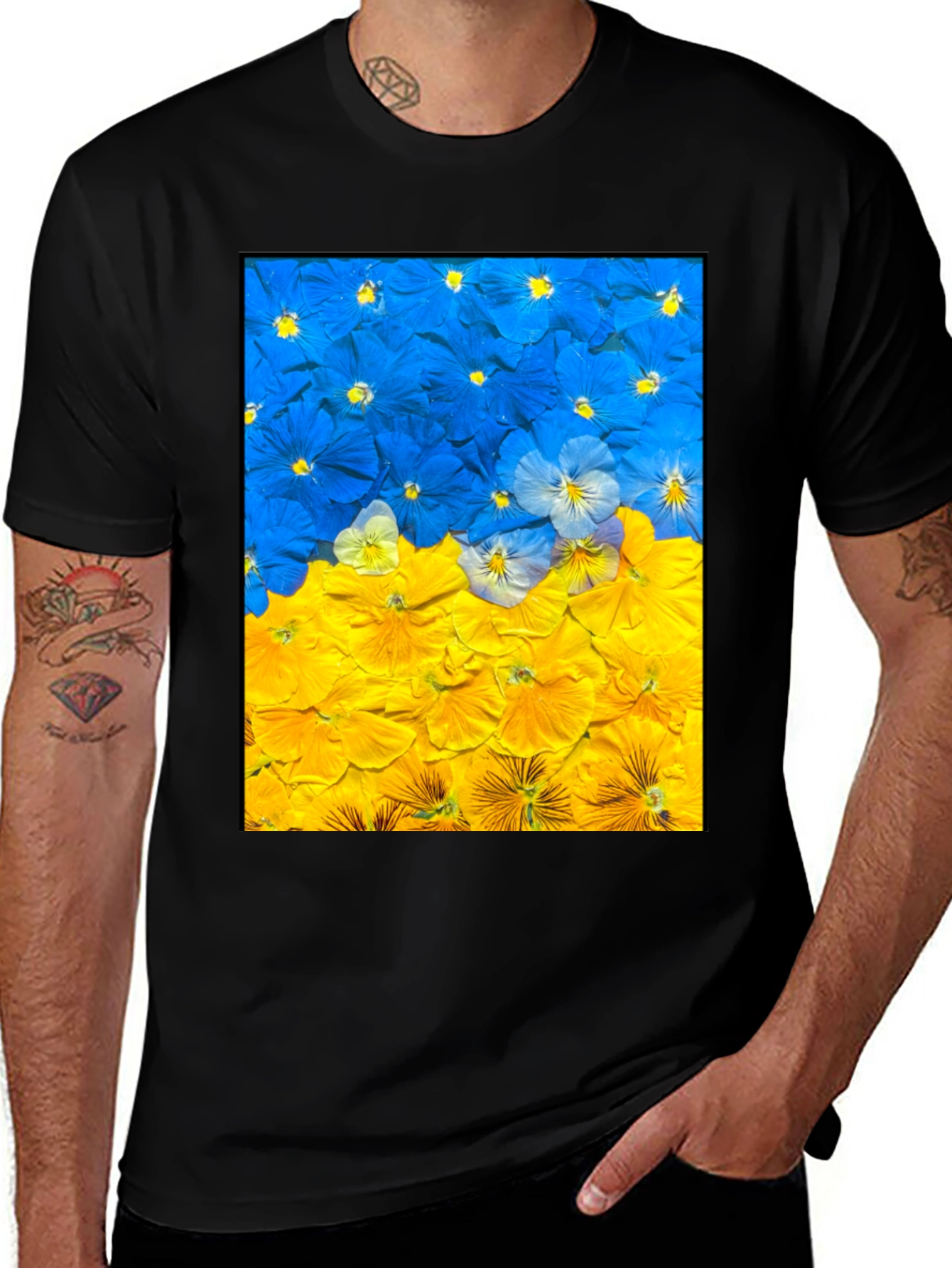 Variant 10 of Ukraine Flower Flag T-Shirt