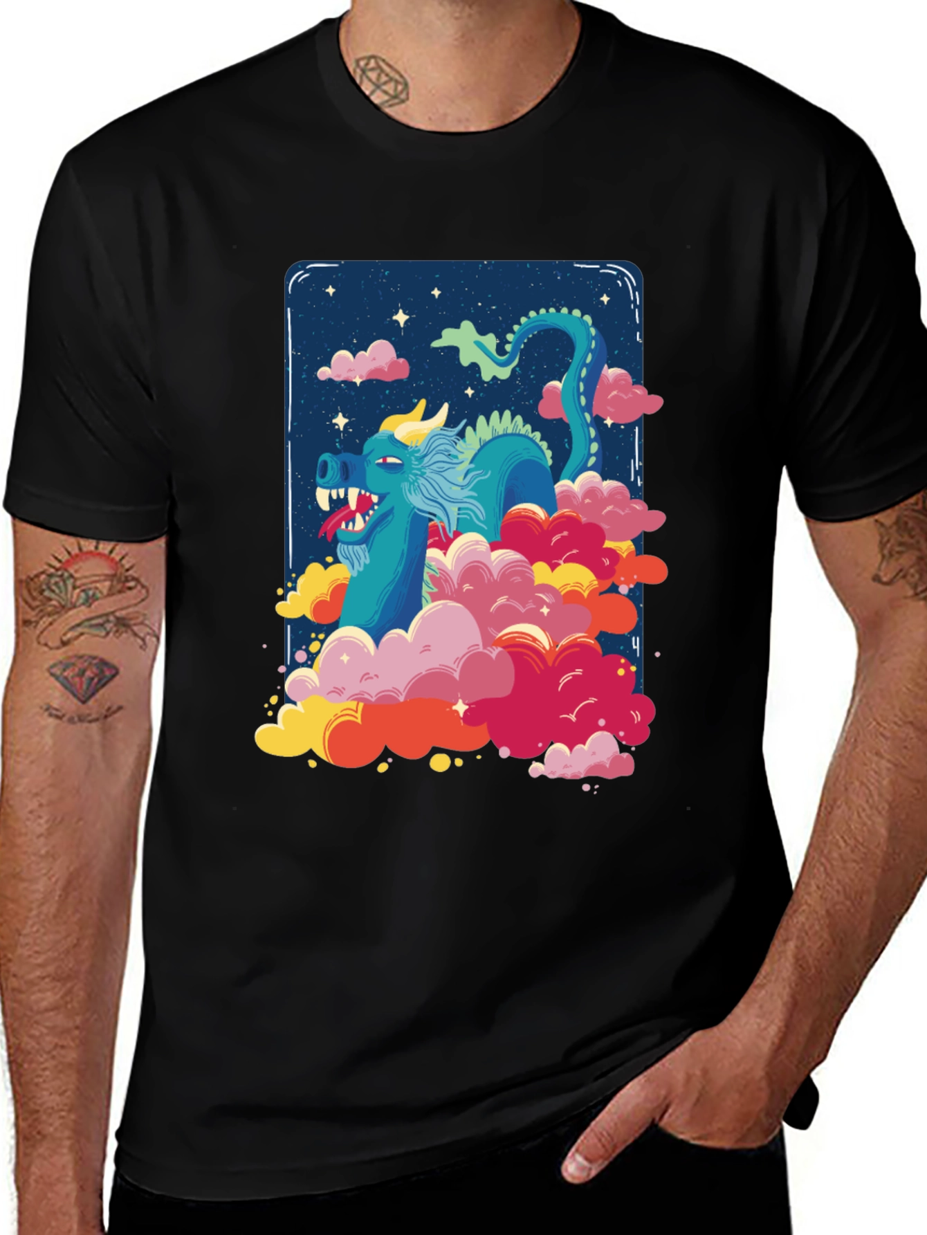 Variant 17 of Dragon in the Clouds Graphic Tee