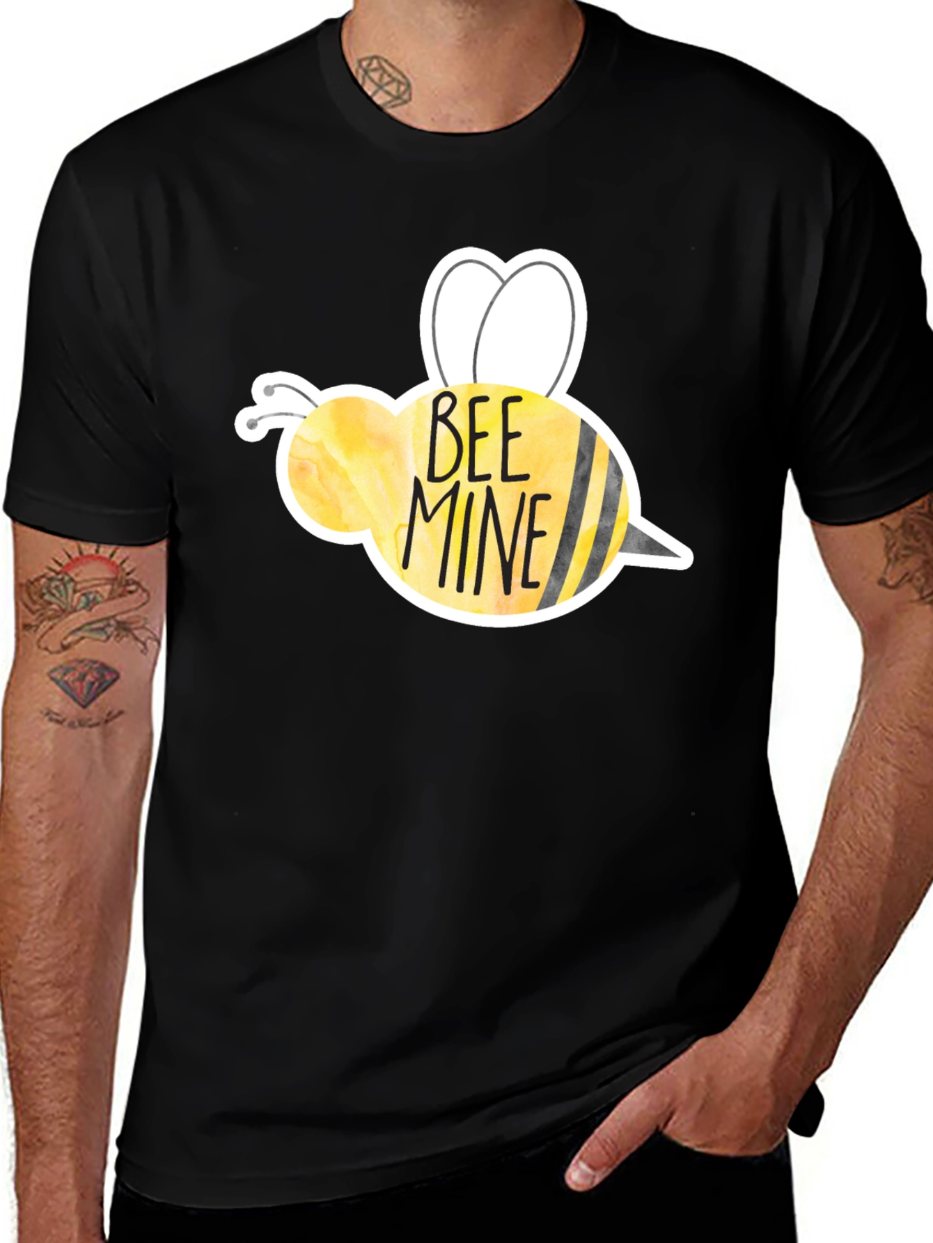 Variant 23 of Bee Mine Graphic Tee - Black