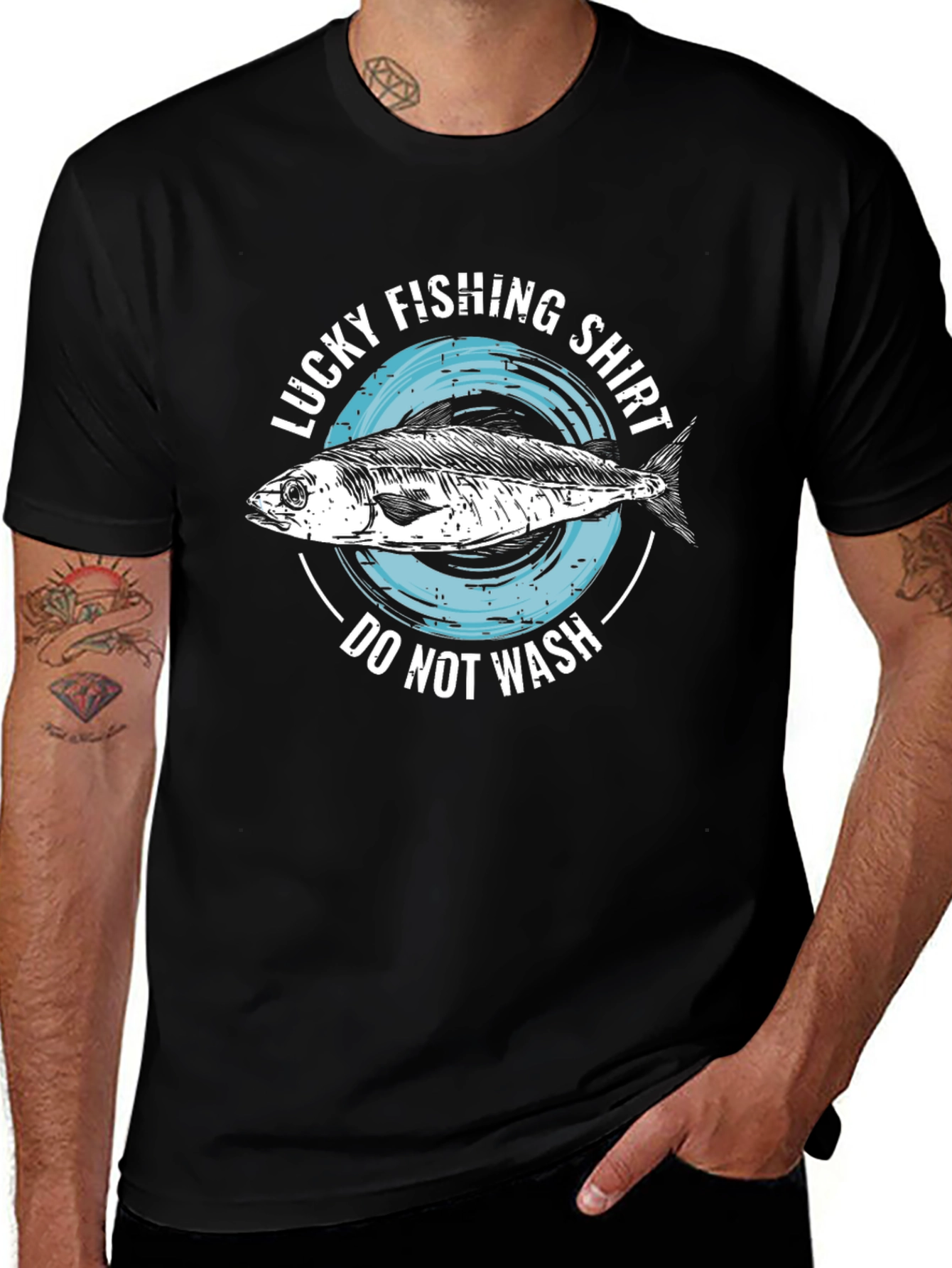 Variant 25 of Lucky Fishing Shirt - Novelty Graphic Tee