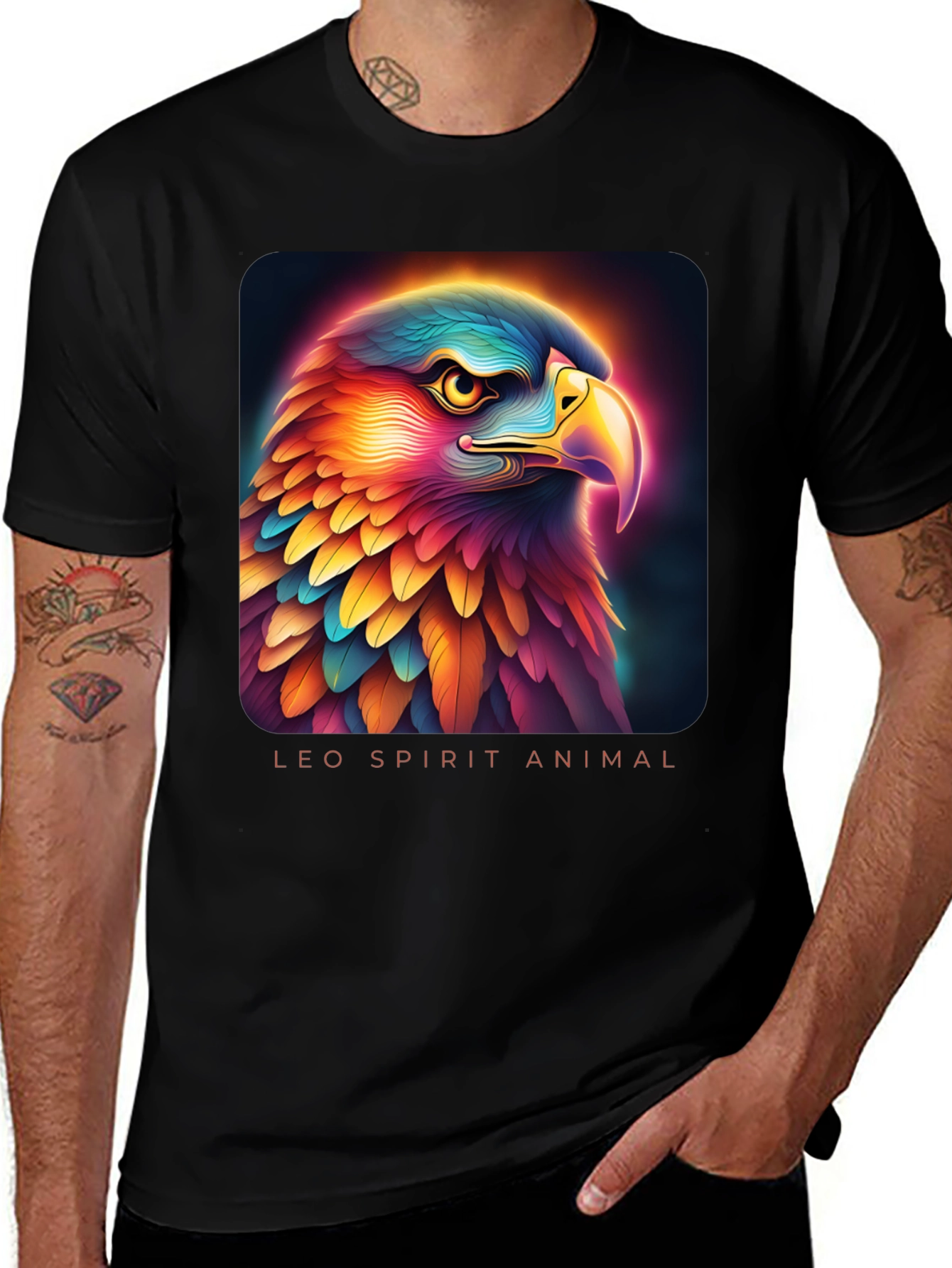 Variant 3 of Leo Spirit Animal Eagle Graphic Tee