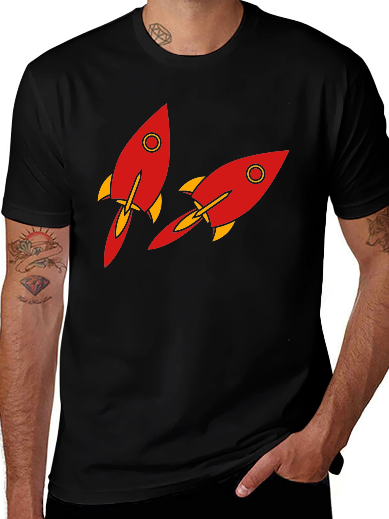 Variant 20 of Rocket Graphic T-Shirt - Black